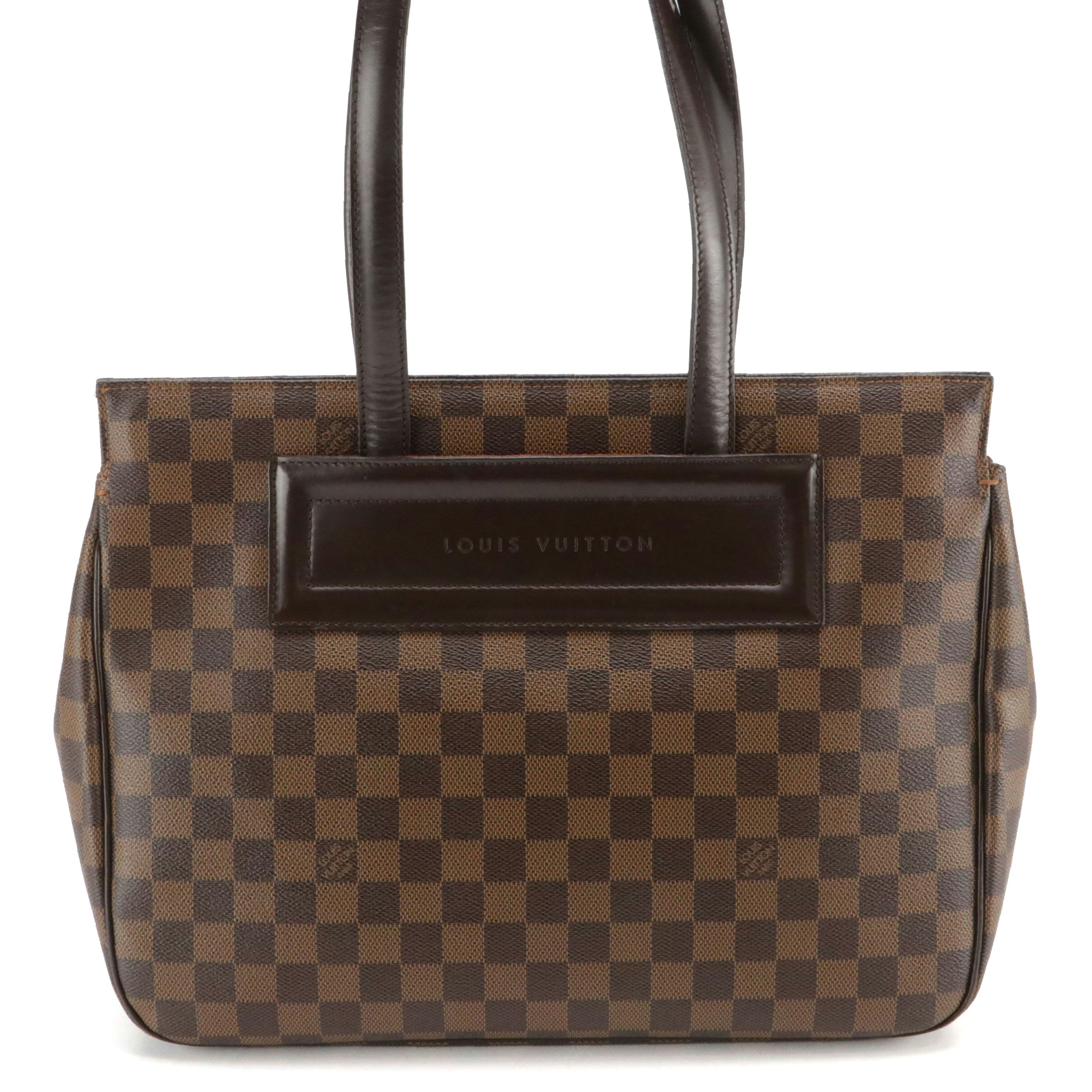 Louis Vuitton Parioli PM Shoulder Bag in Damier Ebene Canvas and Leather