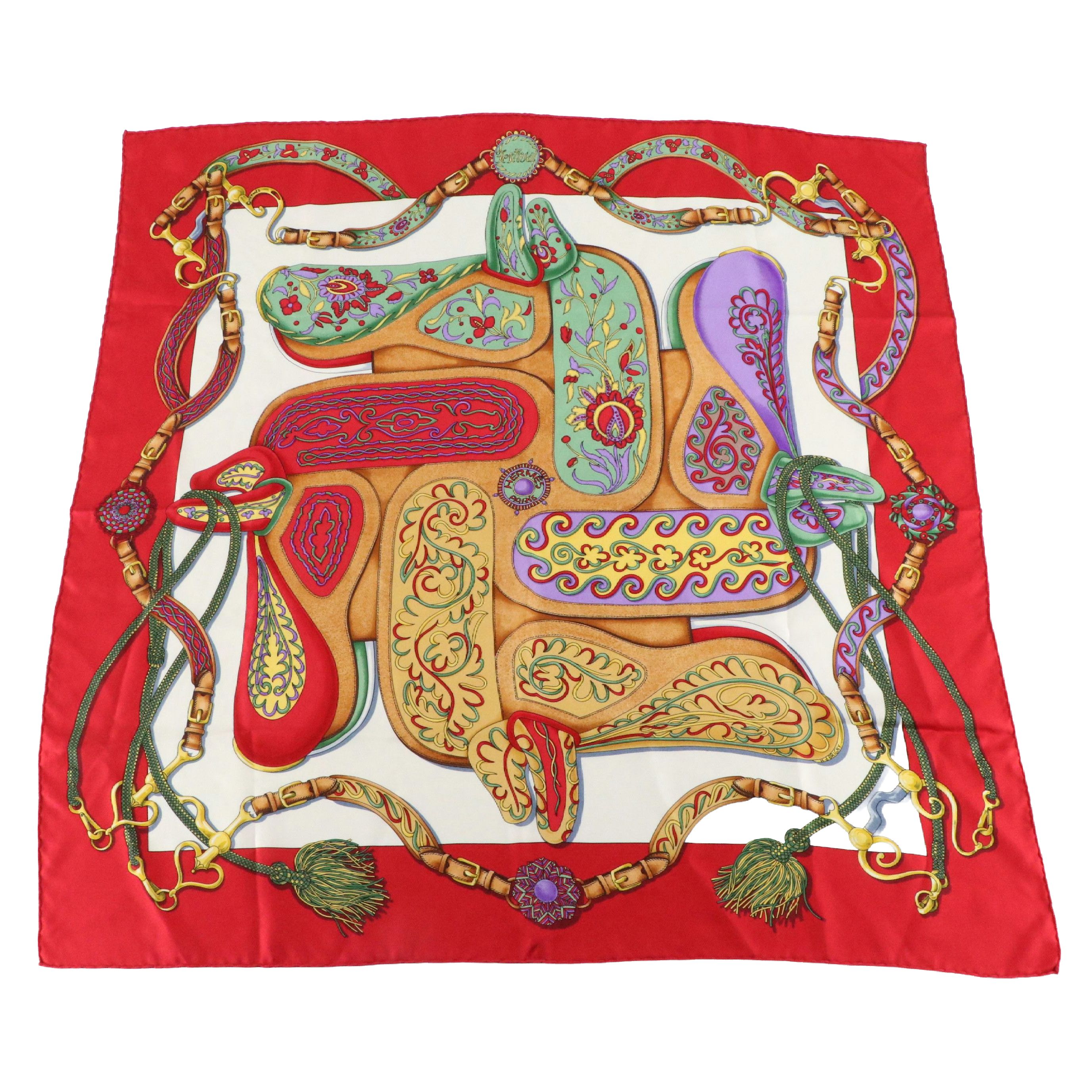 Hermès "Festival" Silk Twill Scarf 90