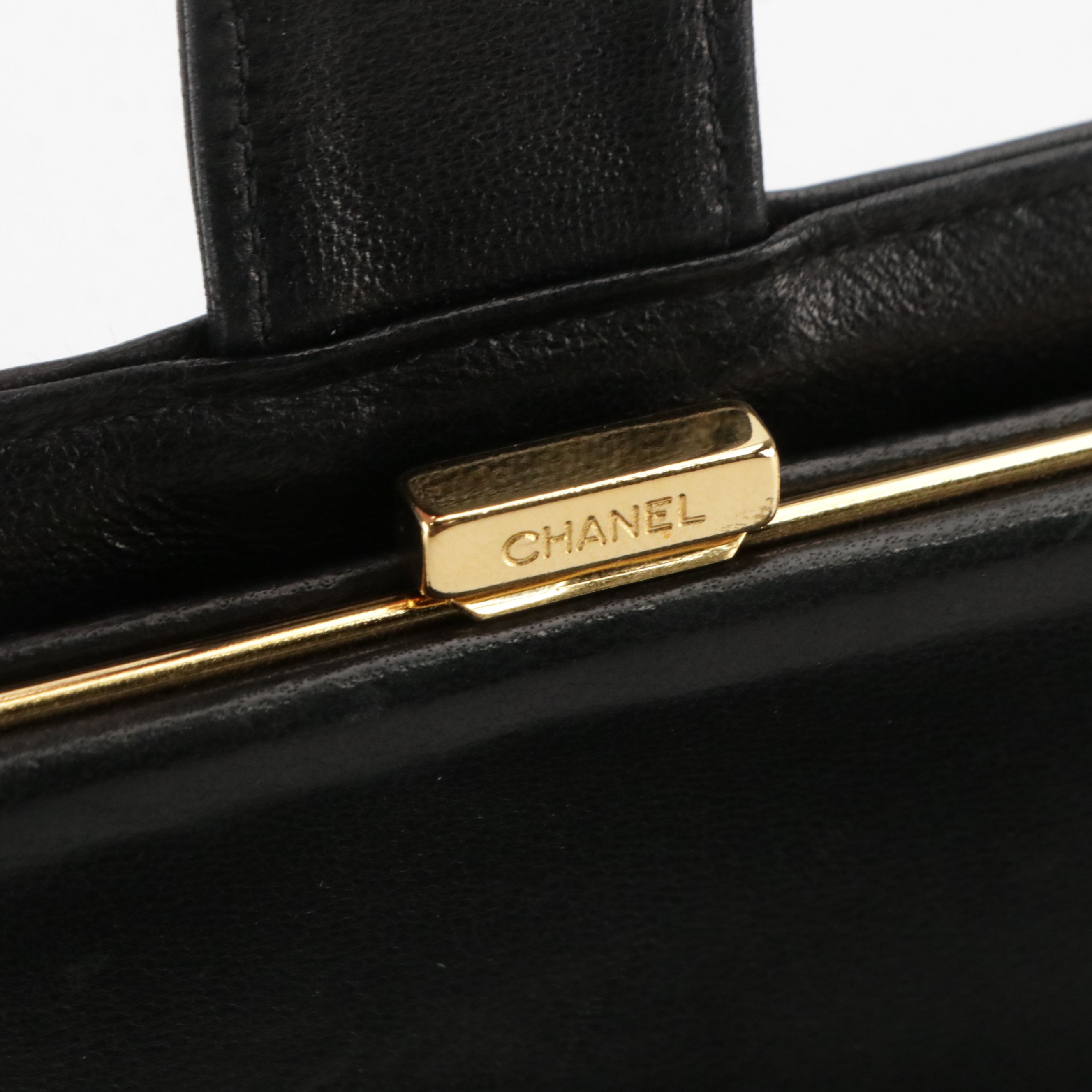 Chanel CC Long Bifold Wallet in Black Lambskin Leather with Box