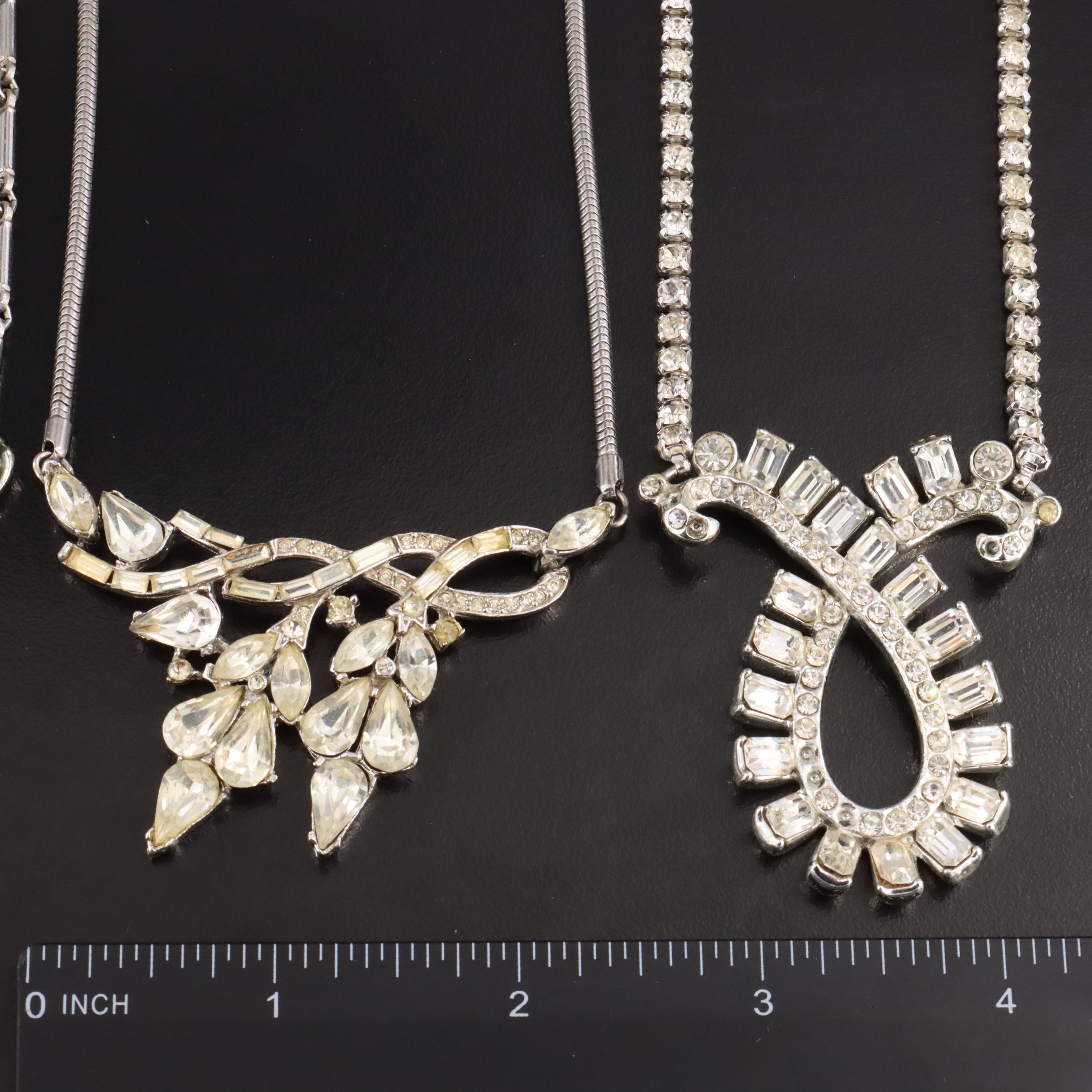 1940s and 1950s Retro Rhinestone Necklaces and Bracelets