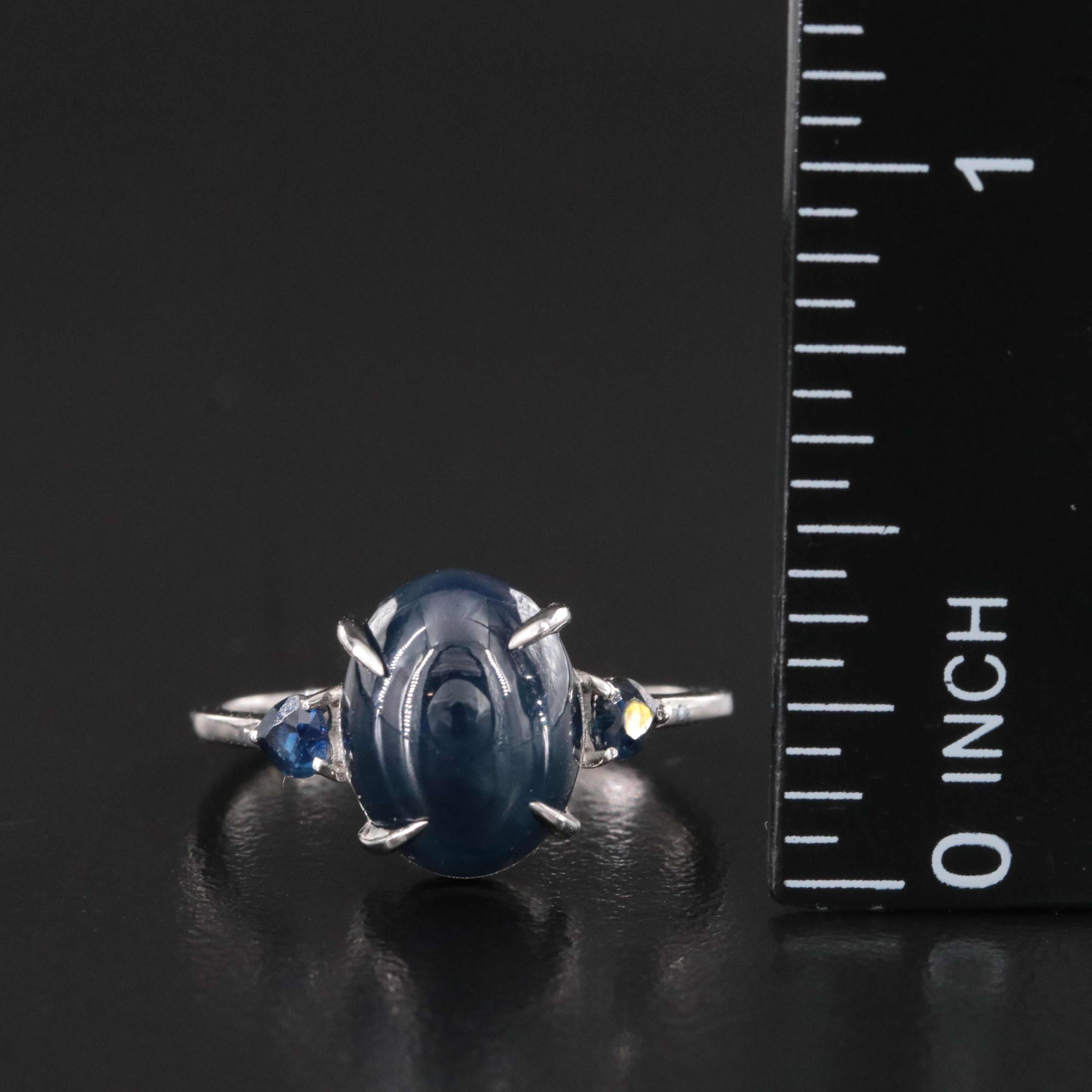 Platinum Sapphire Ring with 6.39 CT Center