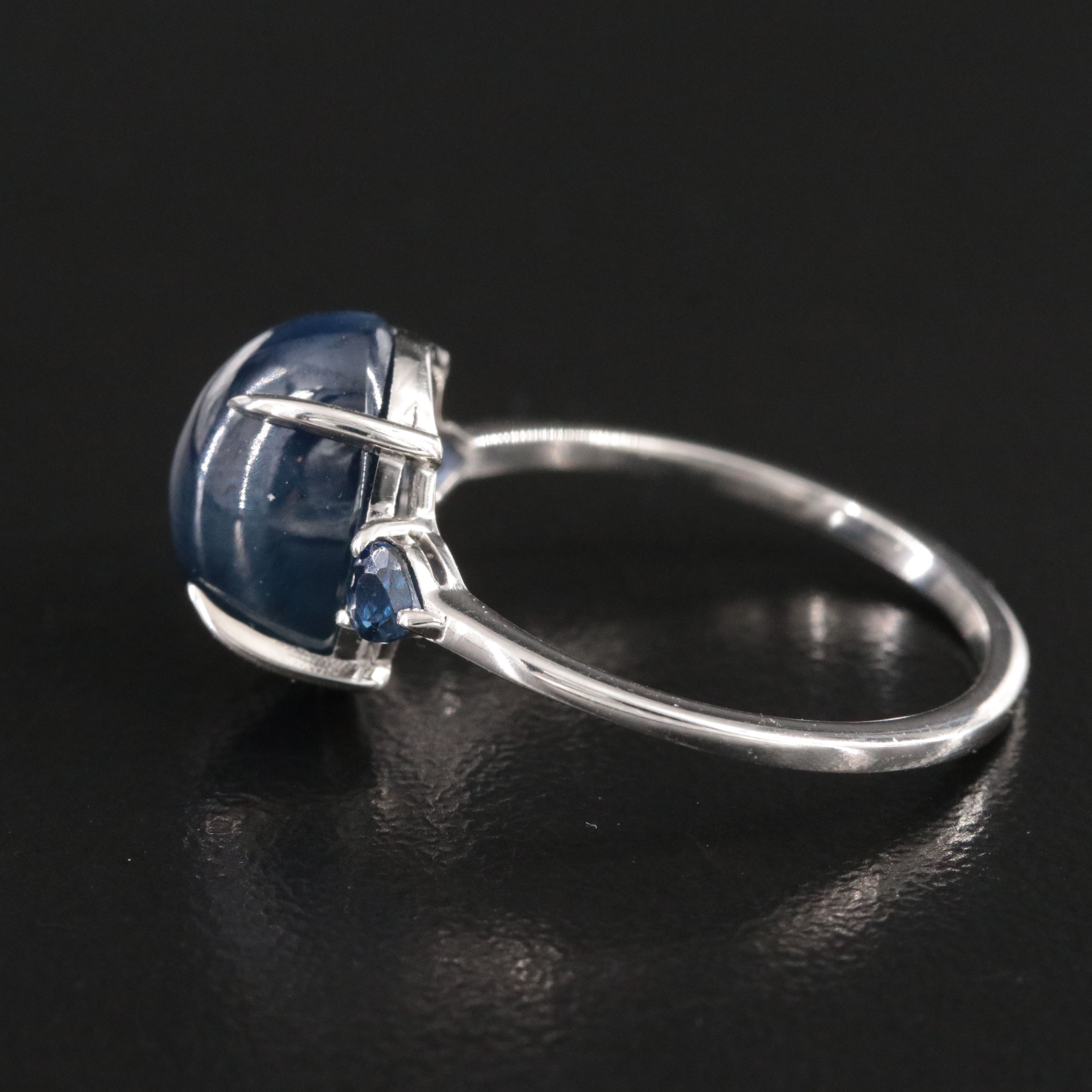 Platinum Sapphire Ring with 6.39 CT Center