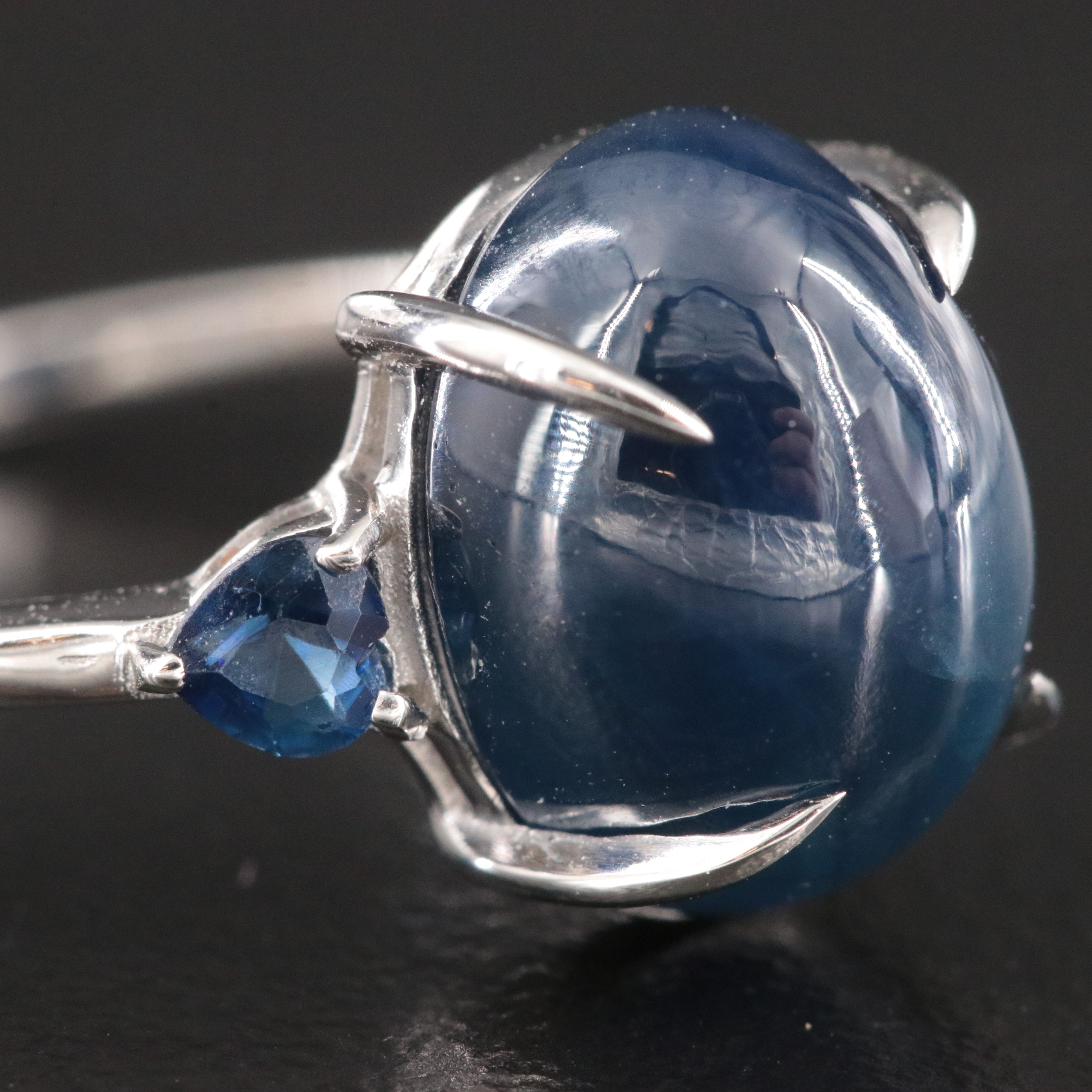 Platinum Sapphire Ring with 6.39 CT Center