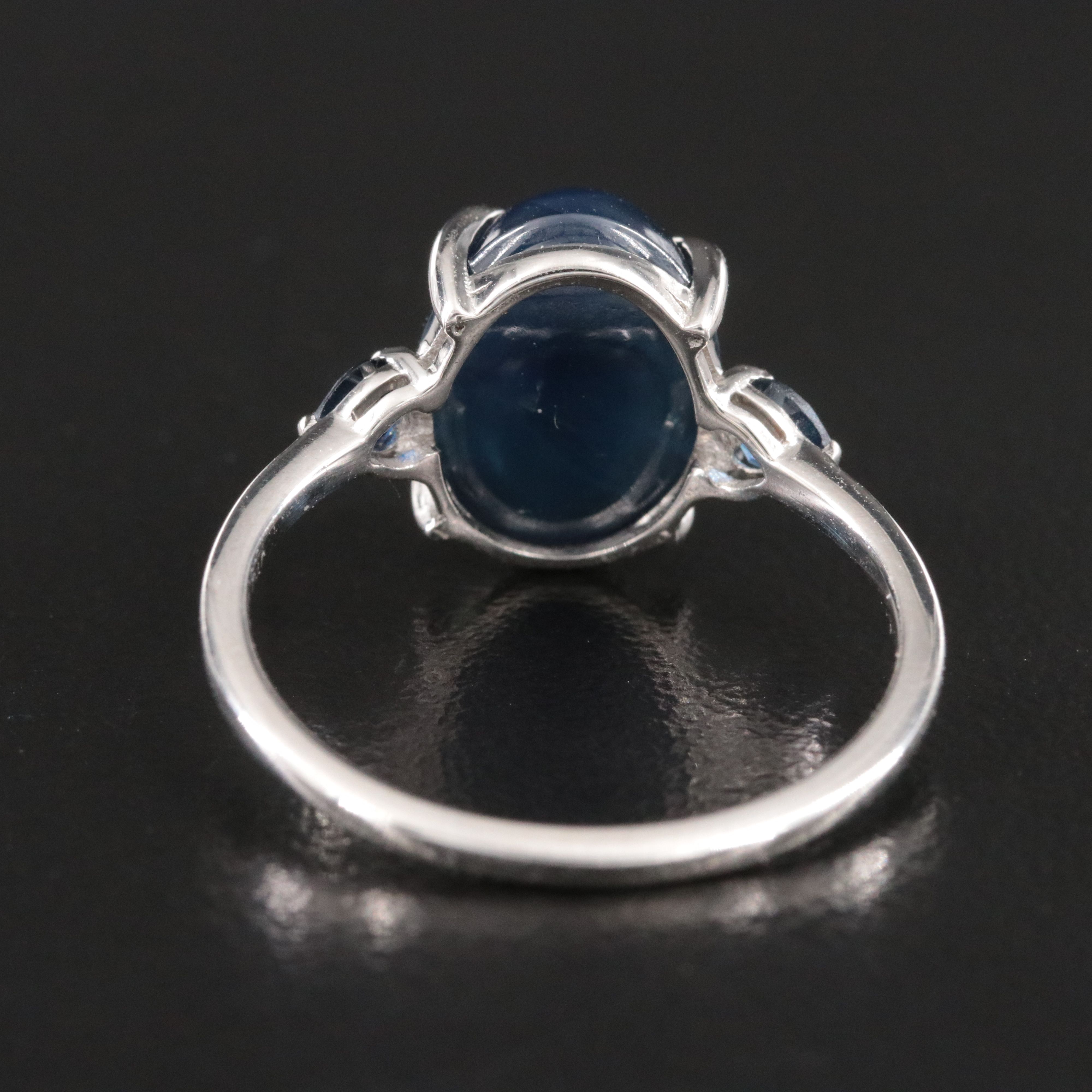 Platinum Sapphire Ring with 6.39 CT Center