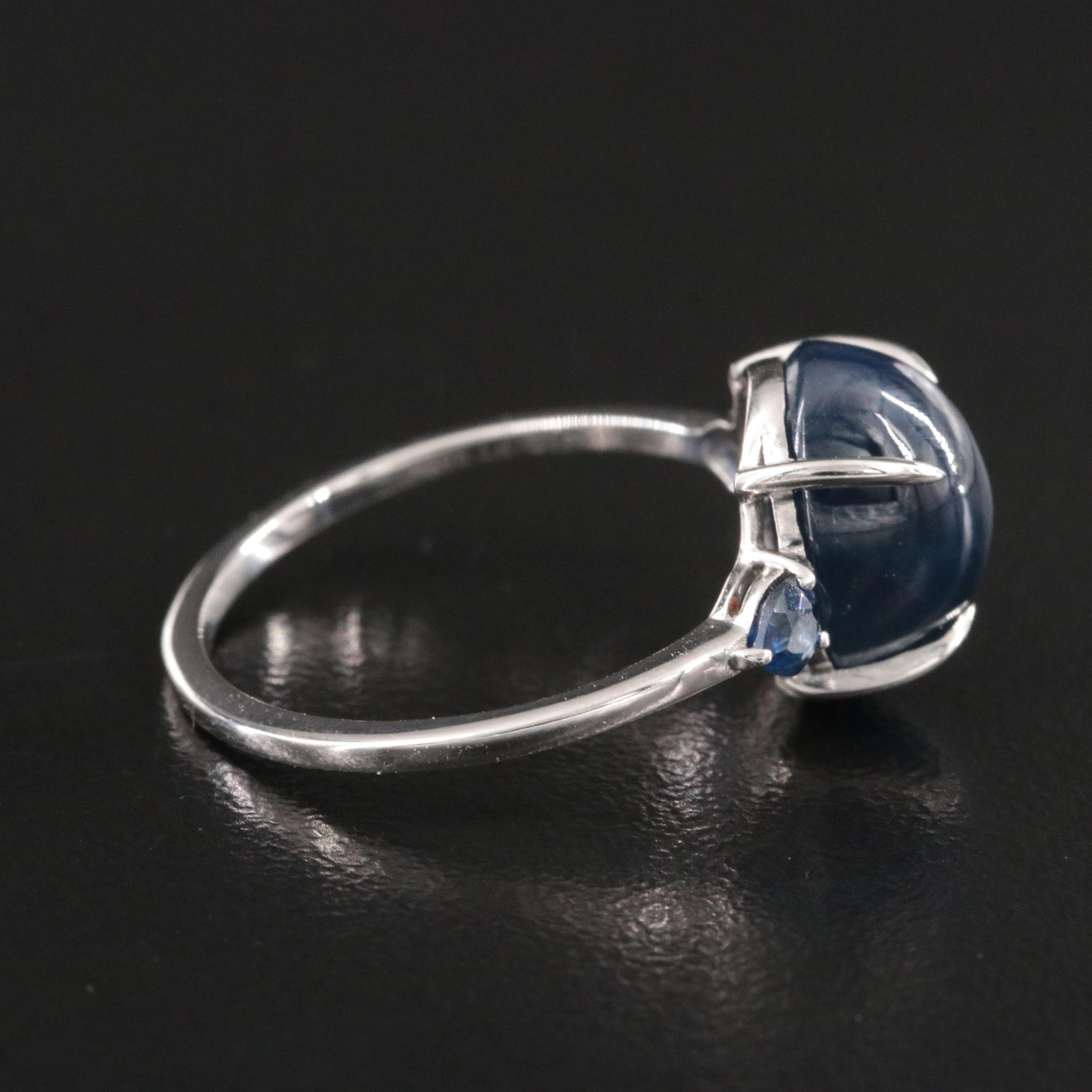 Platinum Sapphire Ring with 6.39 CT Center