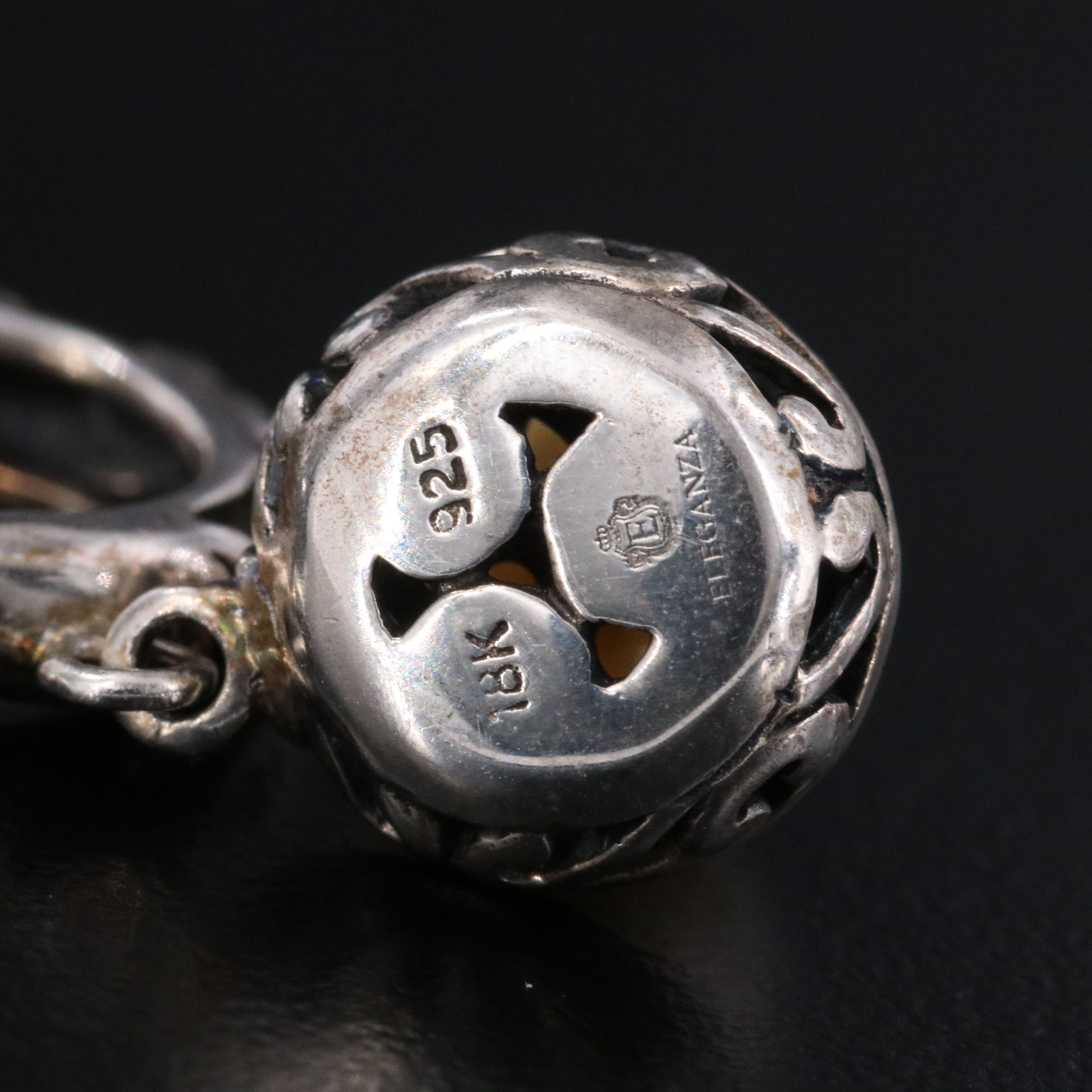 Eleganza Sterling Hoop Earrings with Pearl Drop