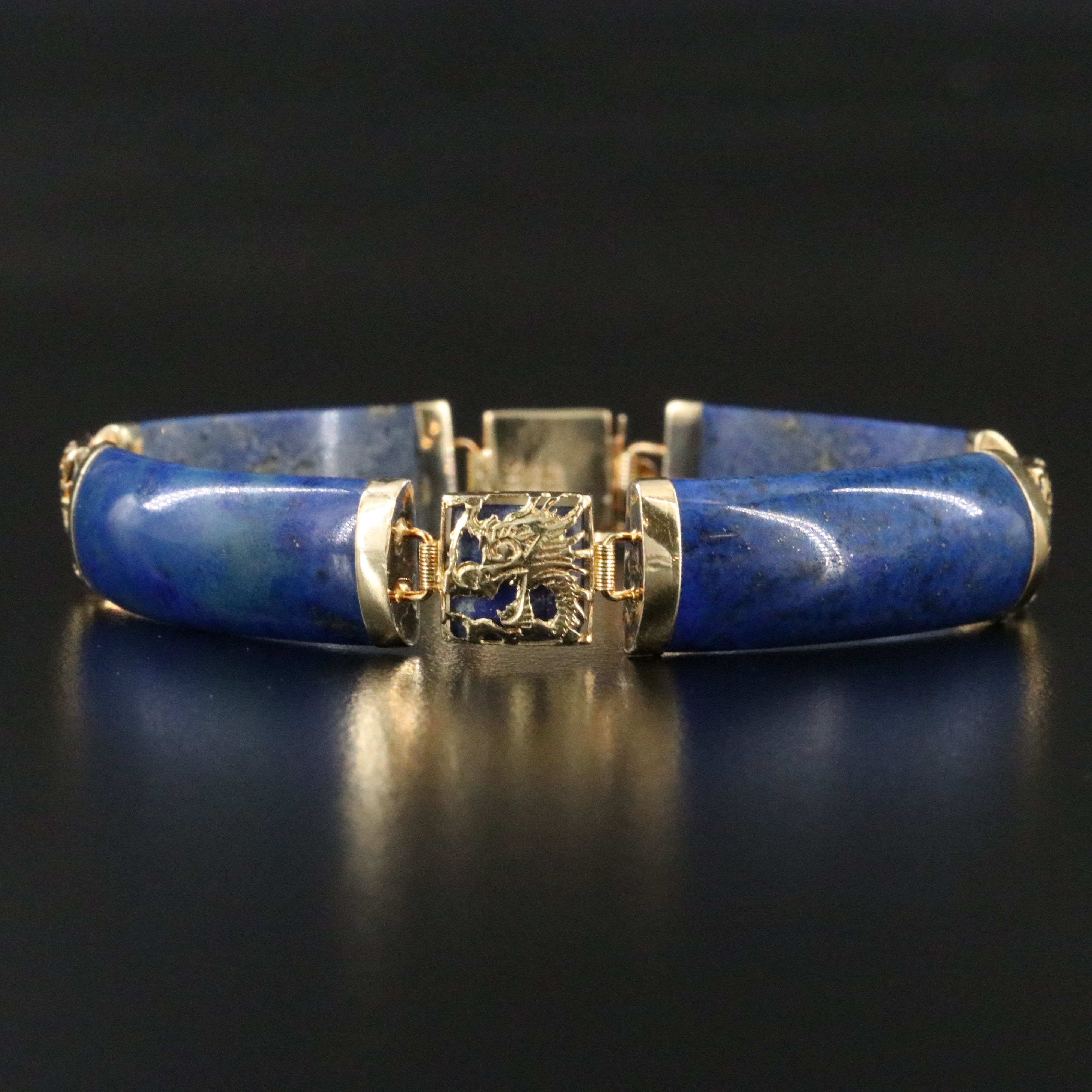 14K Lapis Lazuli Dragon Bracelet