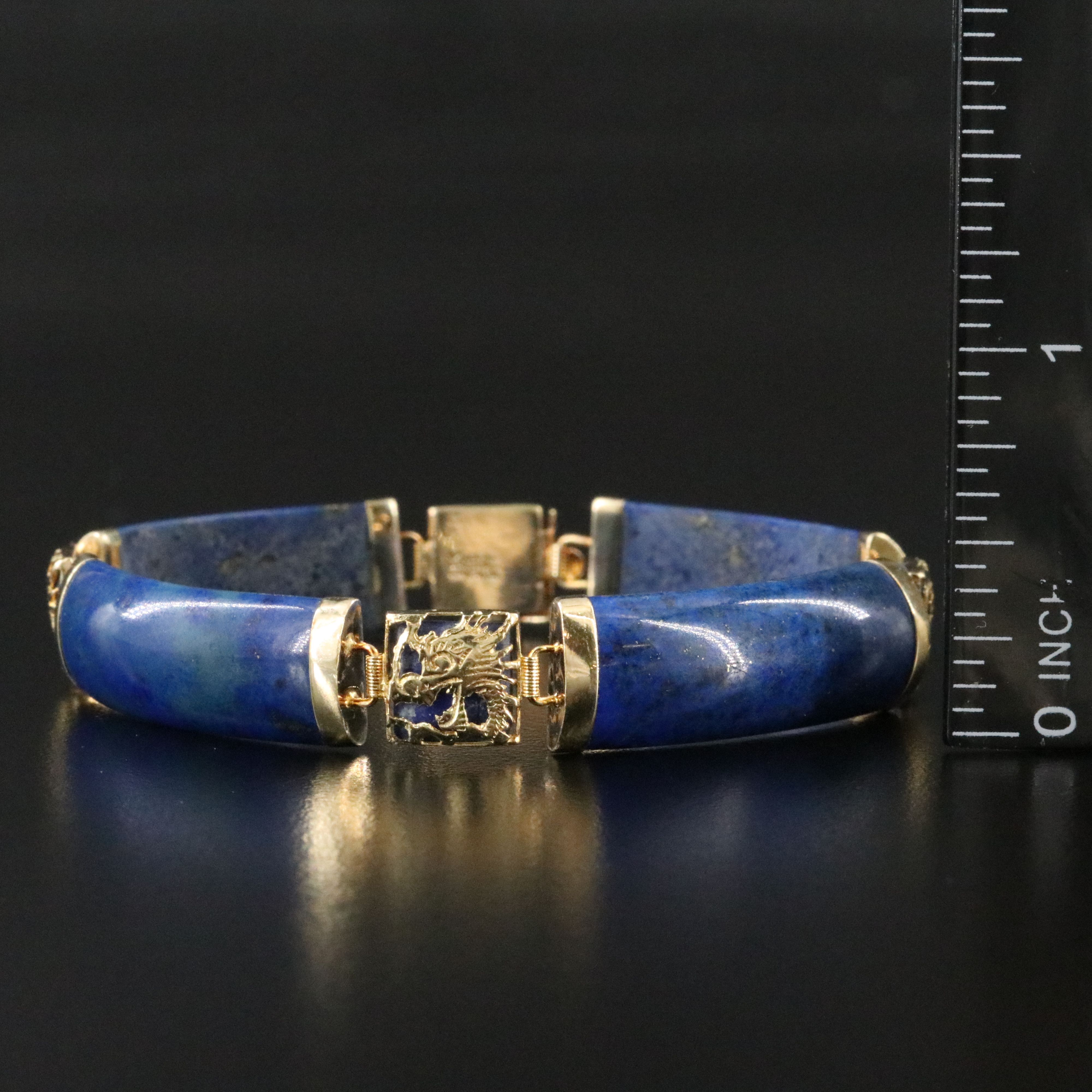 14K Lapis Lazuli Dragon Bracelet