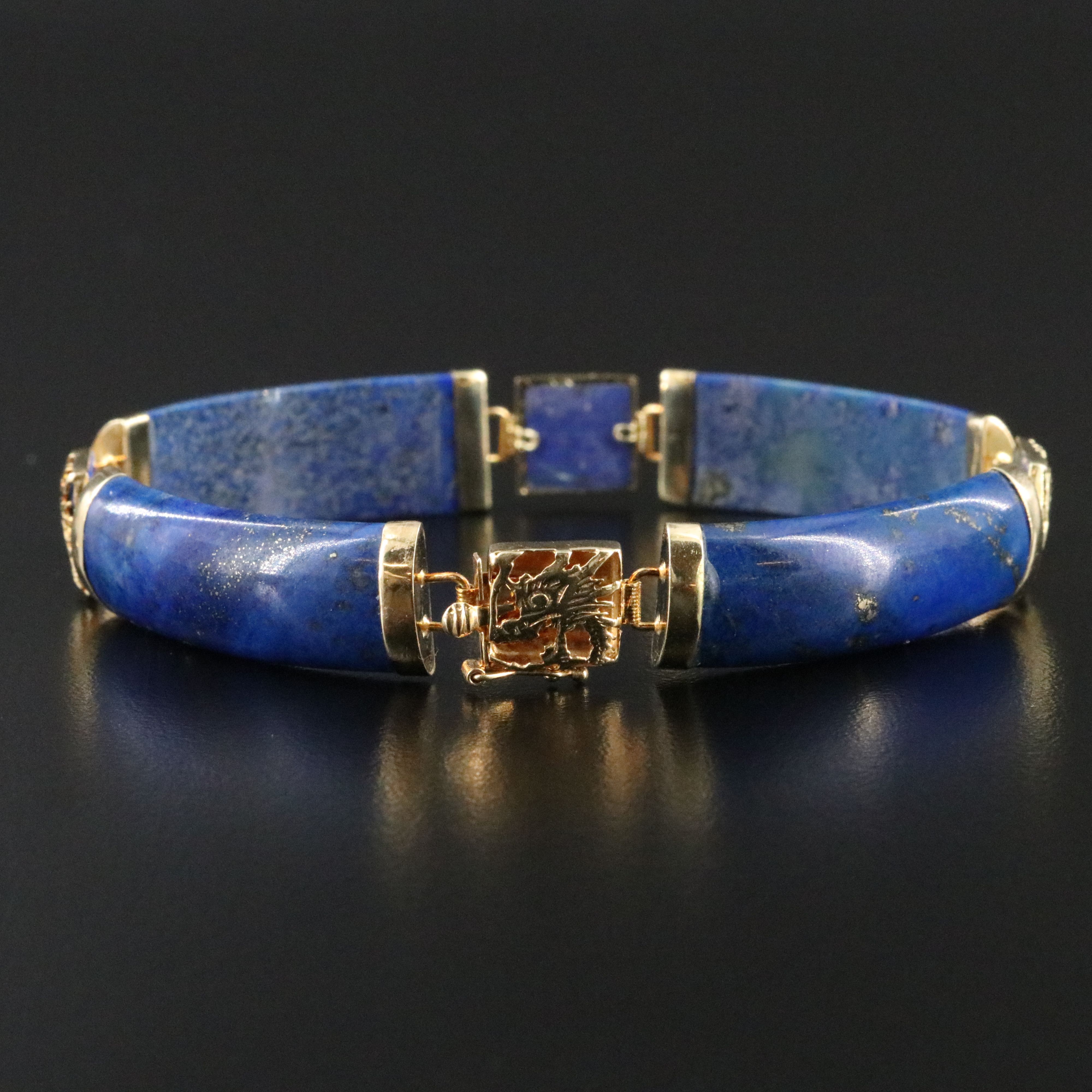 14K Lapis Lazuli Dragon Bracelet