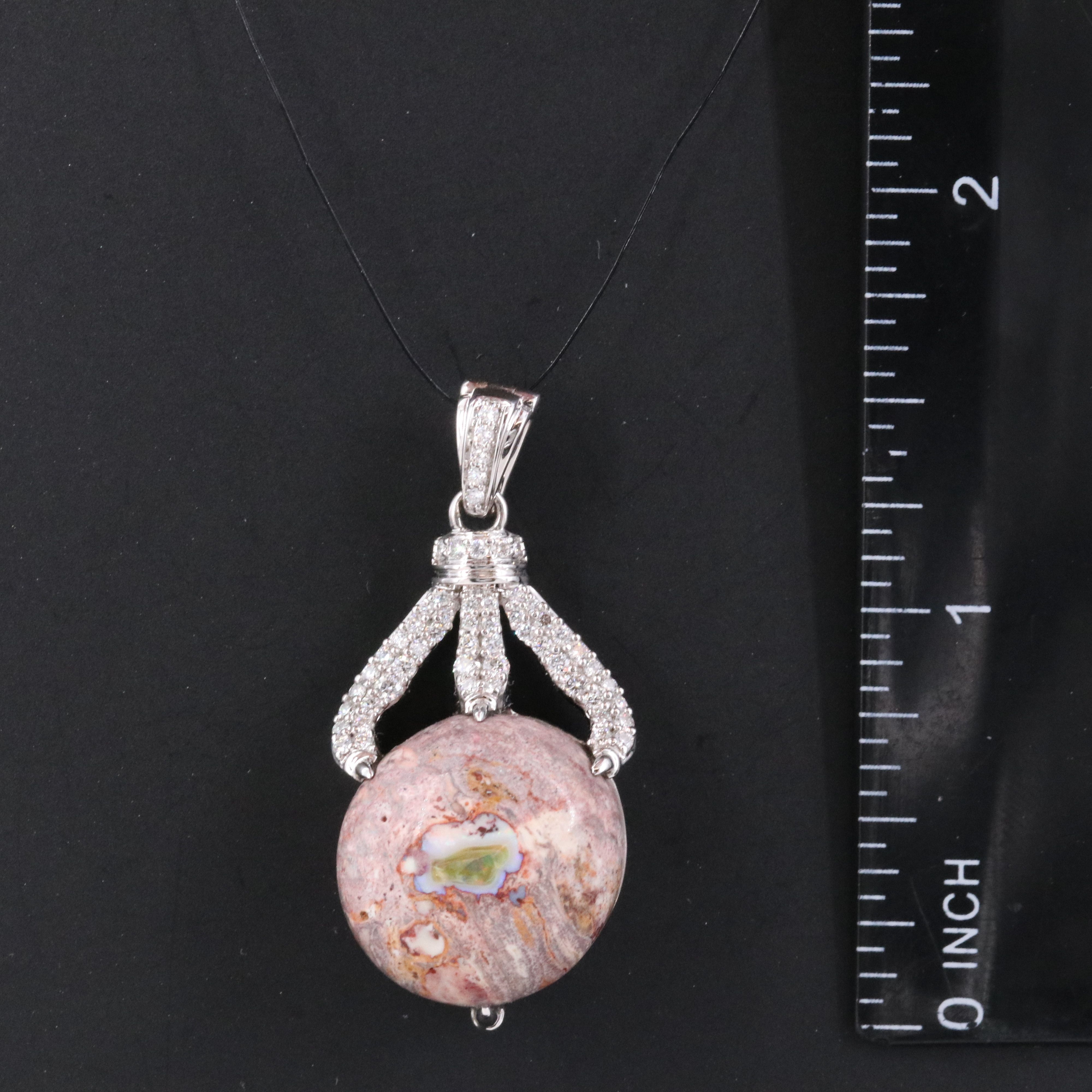 Chromia 18K Boulder Opal and Diamond Enhancer Pendant