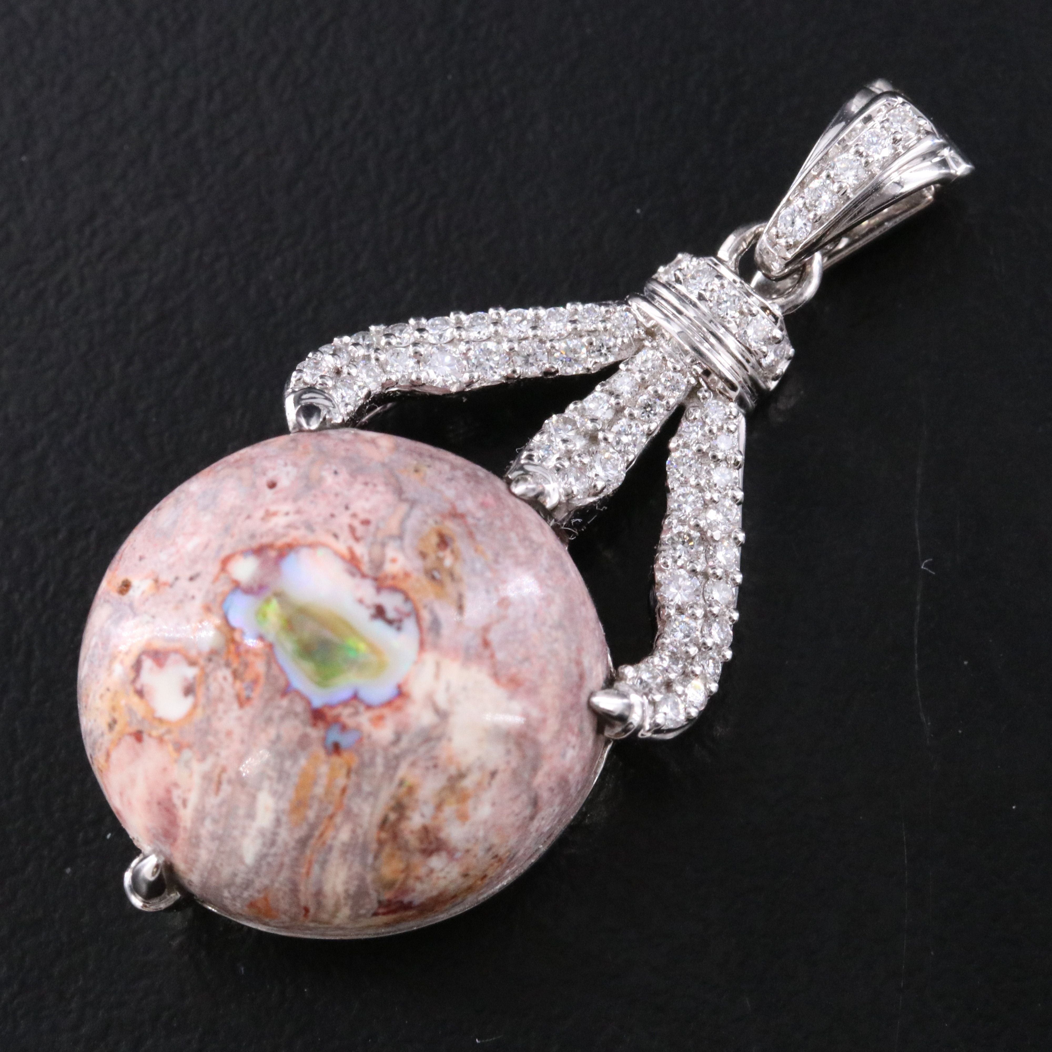Chromia 18K Boulder Opal and Diamond Enhancer Pendant