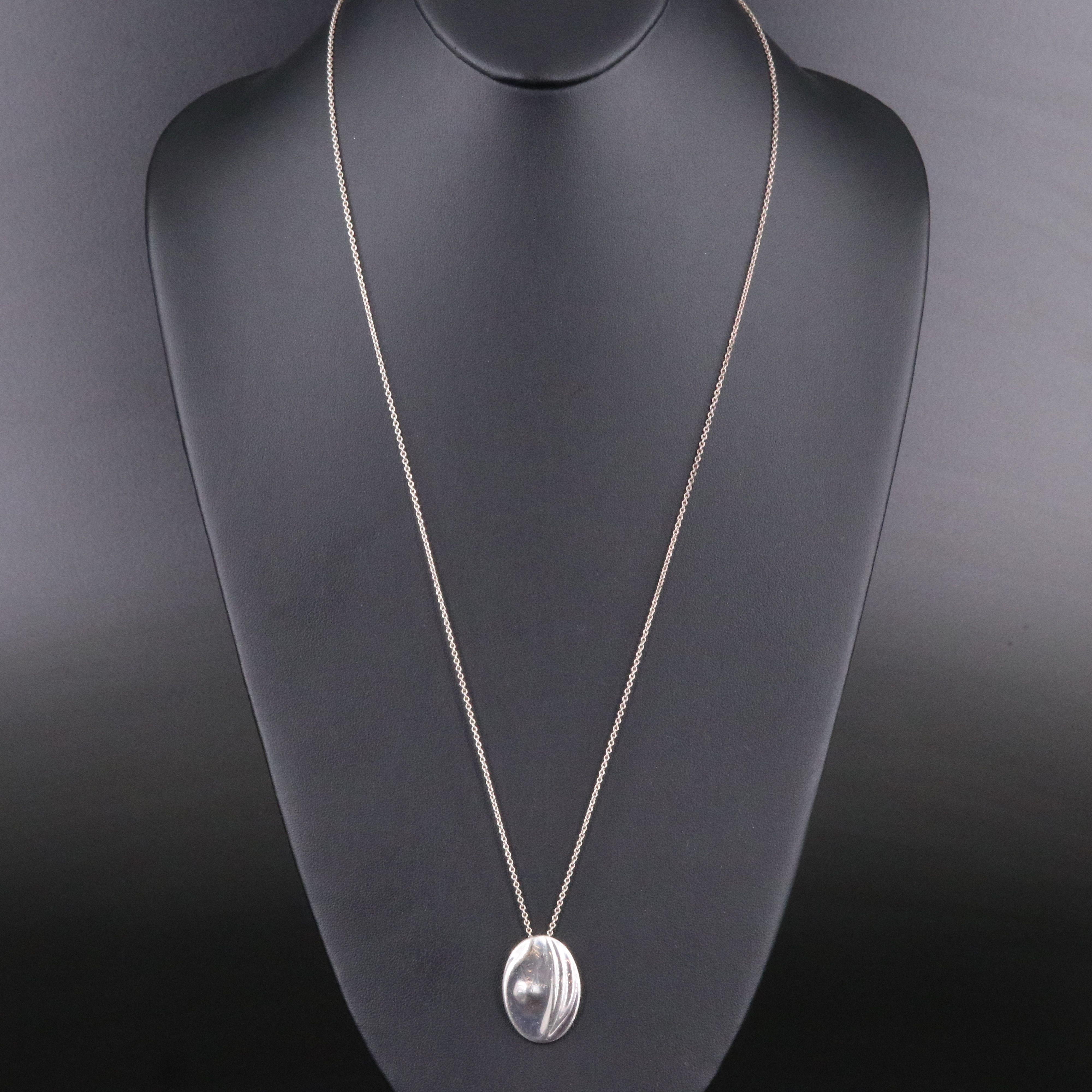 Elsa Peretti Tiffany & Co. Fine Silver Virgo Zodiac Pendant Necklace