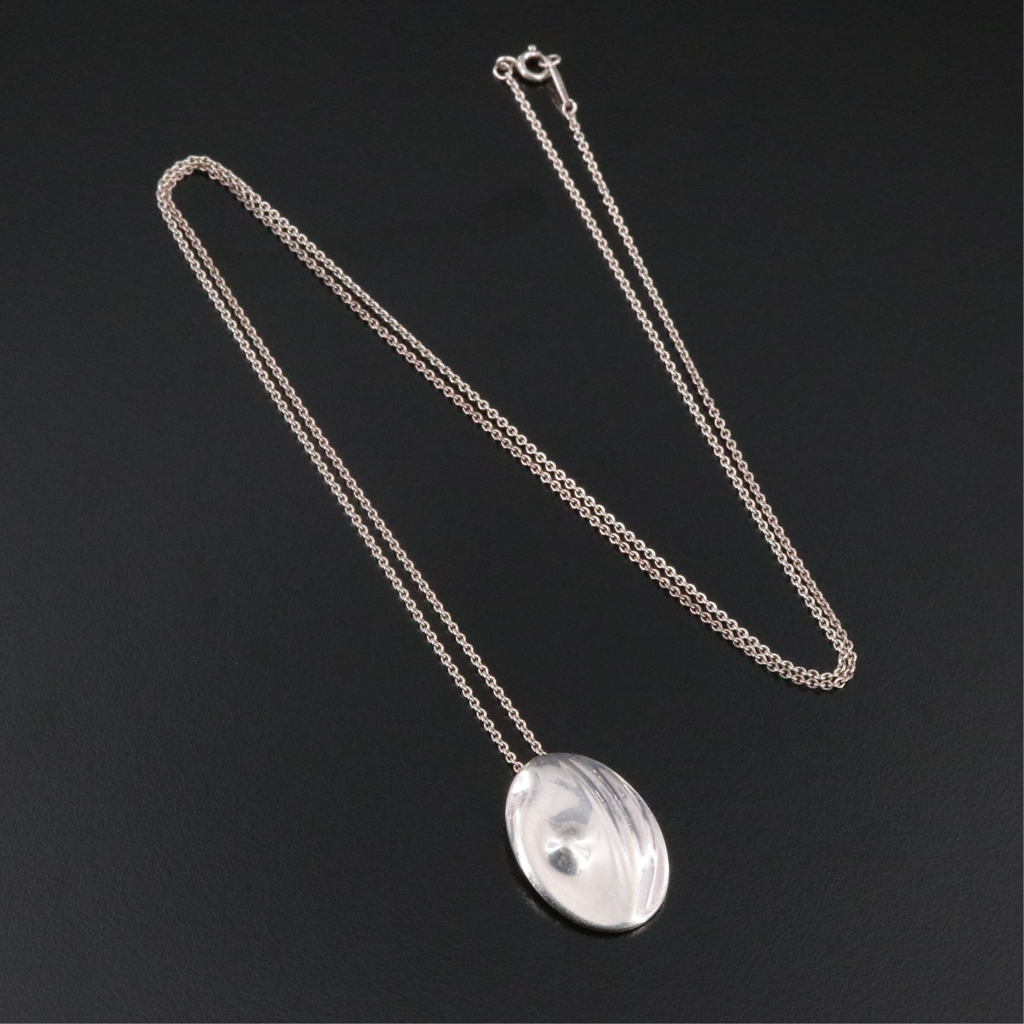 Elsa Peretti Tiffany & Co. Fine Silver Virgo Zodiac Pendant Necklace