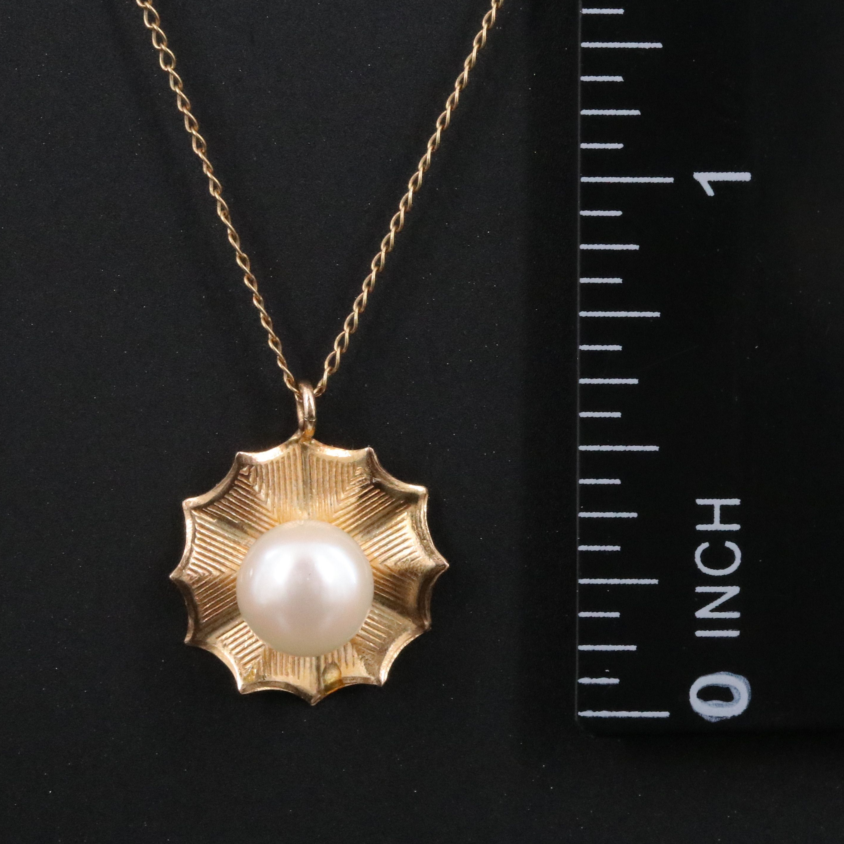 14K Pearl Pendant Necklace