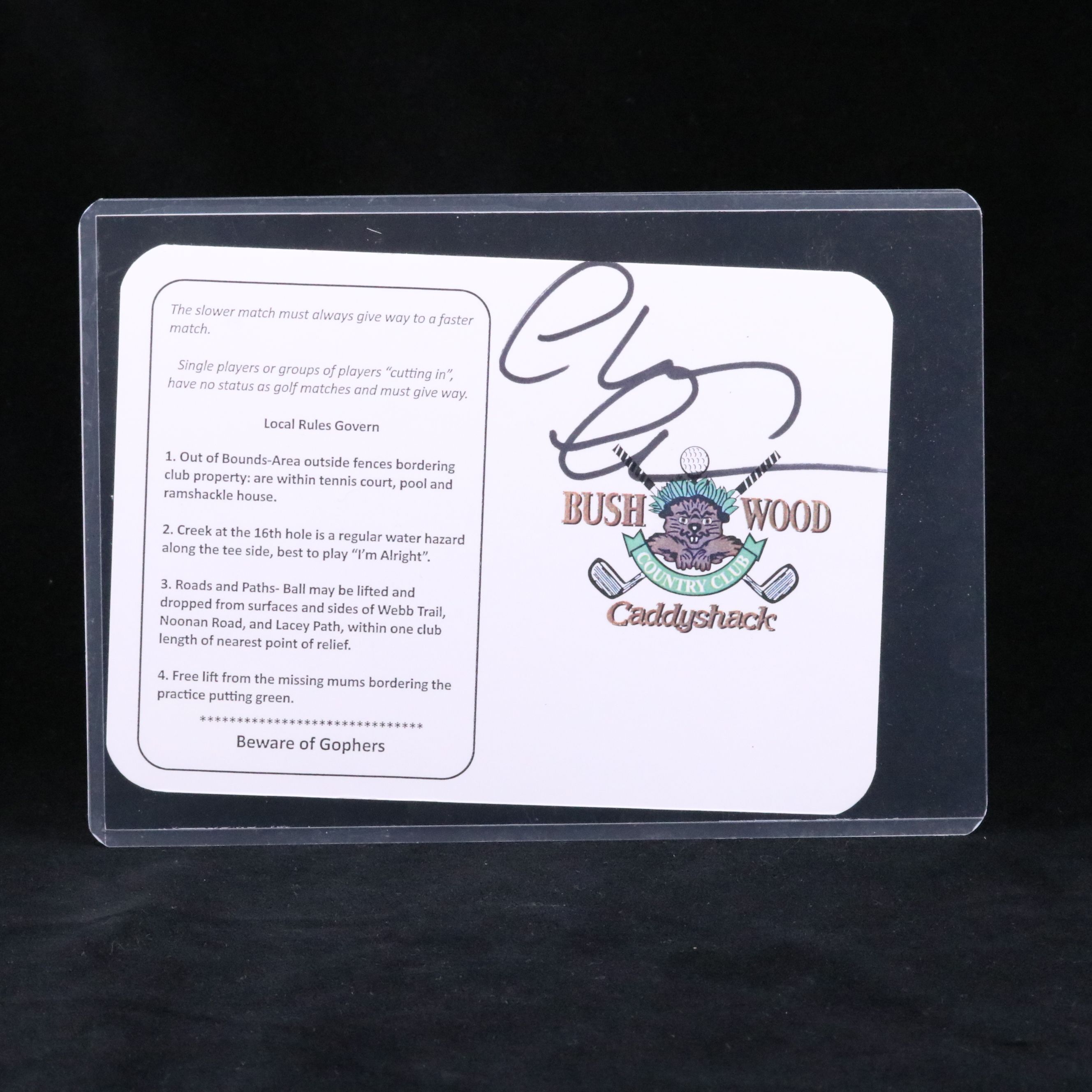 Chevy Chase Signed Bush Wood Country Club "Caddyshack" Scorecard, Beckett