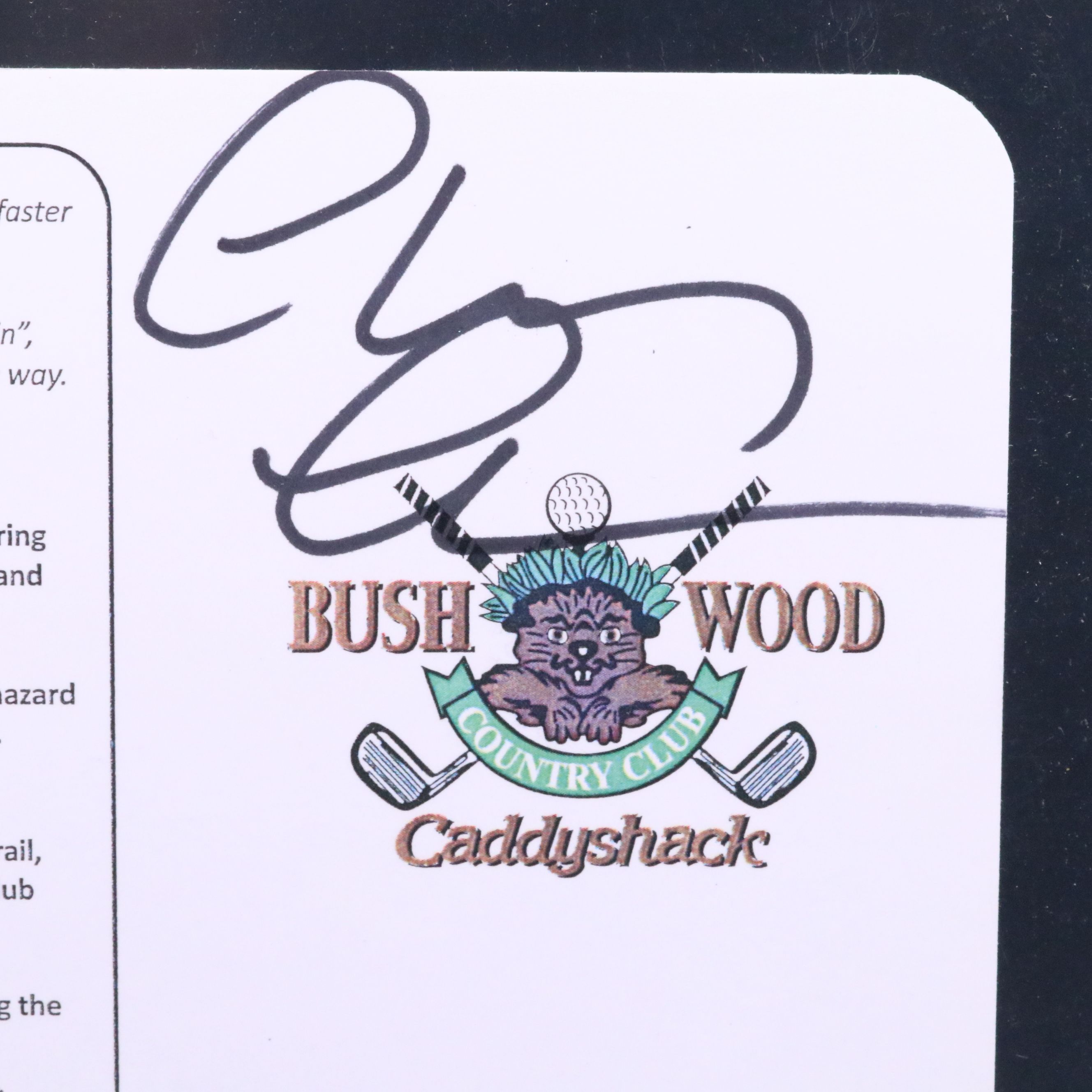 Chevy Chase Signed Bush Wood Country Club "Caddyshack" Scorecard, Beckett