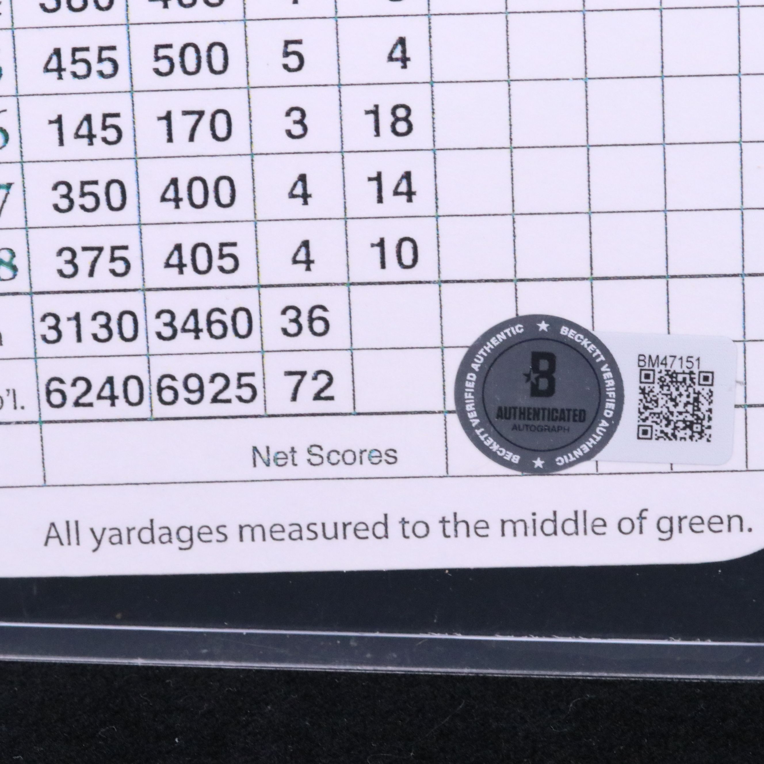 Chevy Chase Signed Bush Wood Country Club "Caddyshack" Scorecard, Beckett