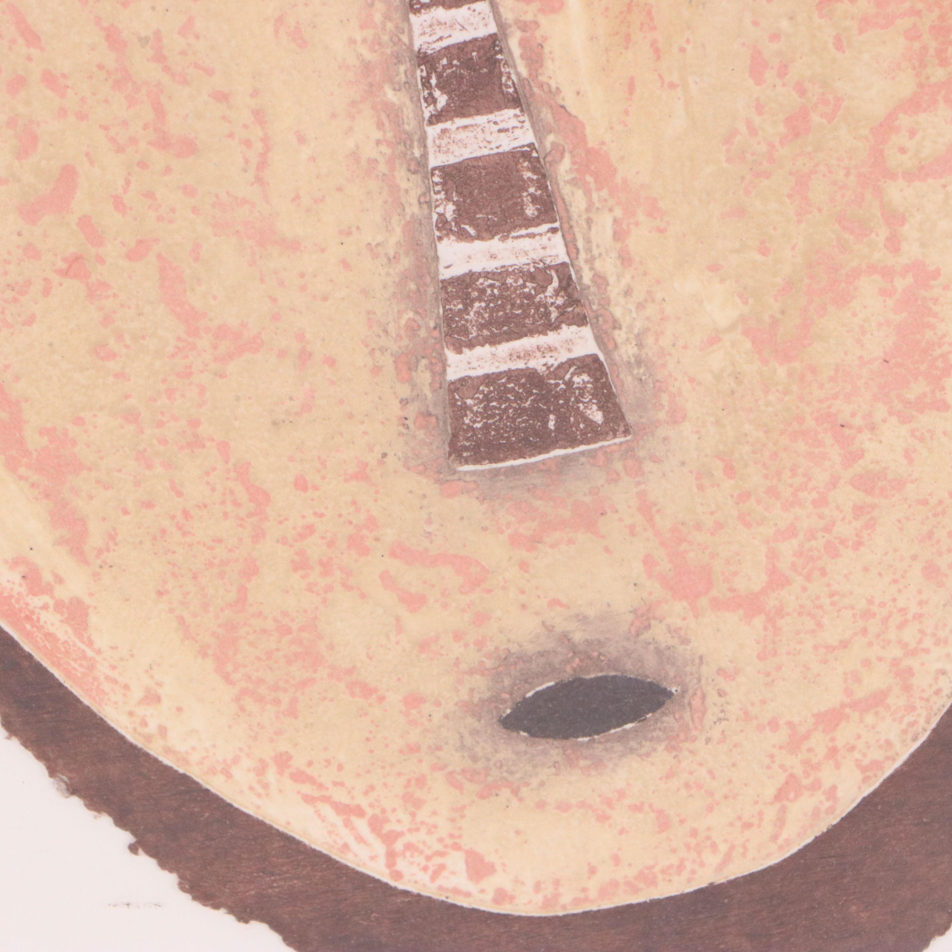 Alain Berck-Vitz African Mask Etching "Serenity"