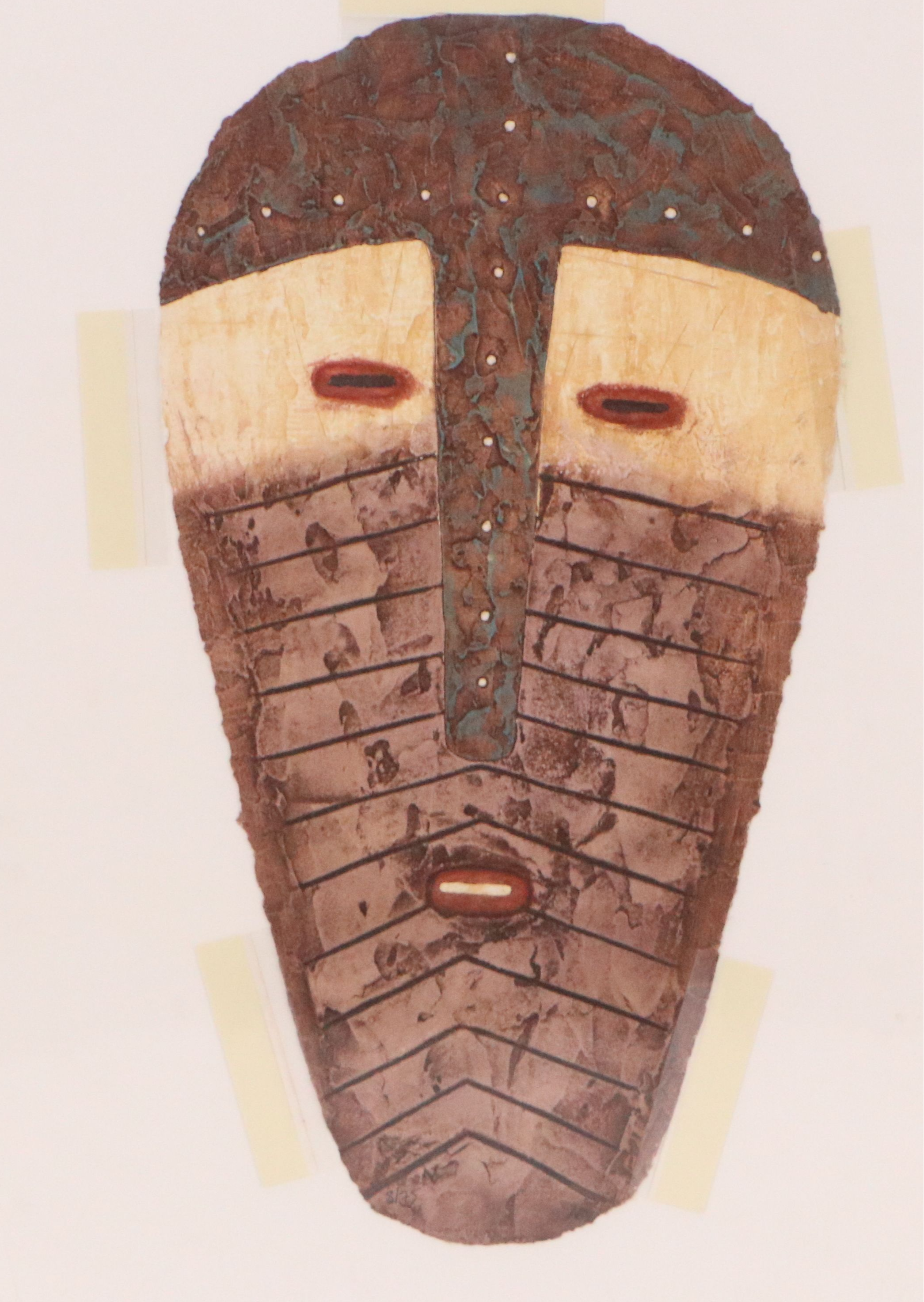 Alain Berck-Vitz African Mask Etching "Sorcier"