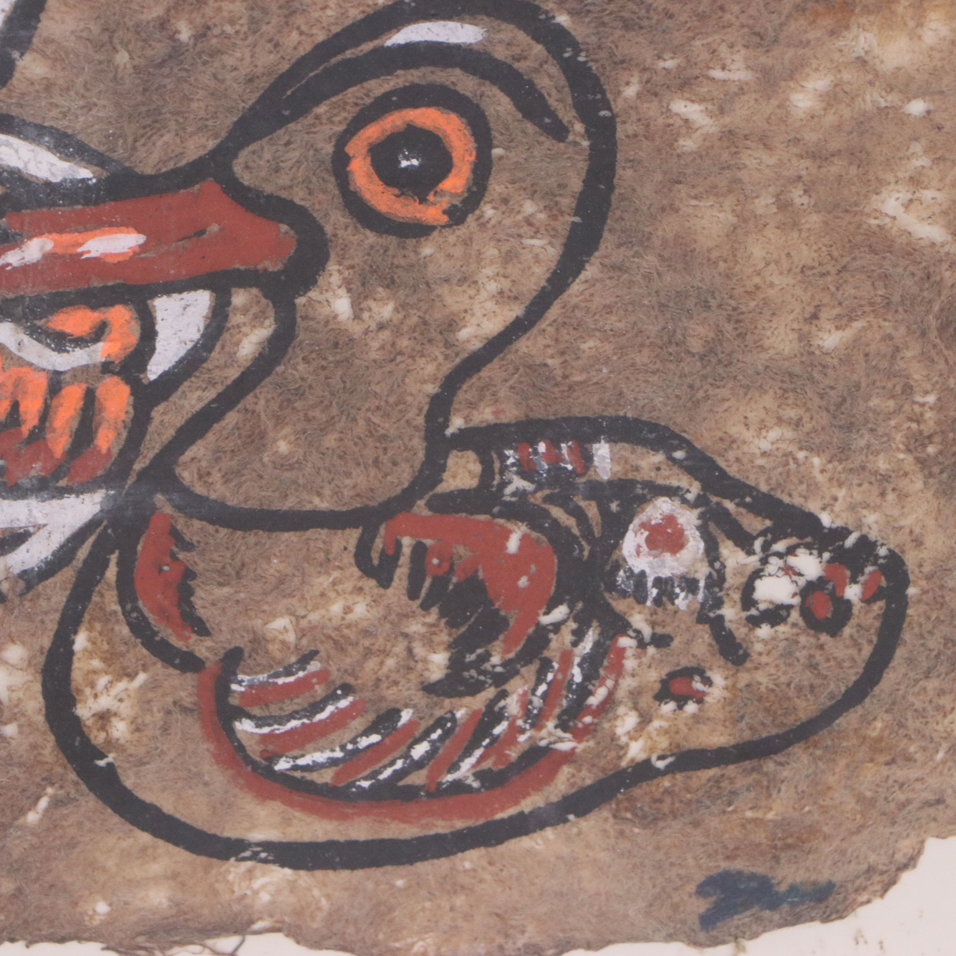 Amate Bark Painting Attributed to Ignacio Dan, Circa 1979