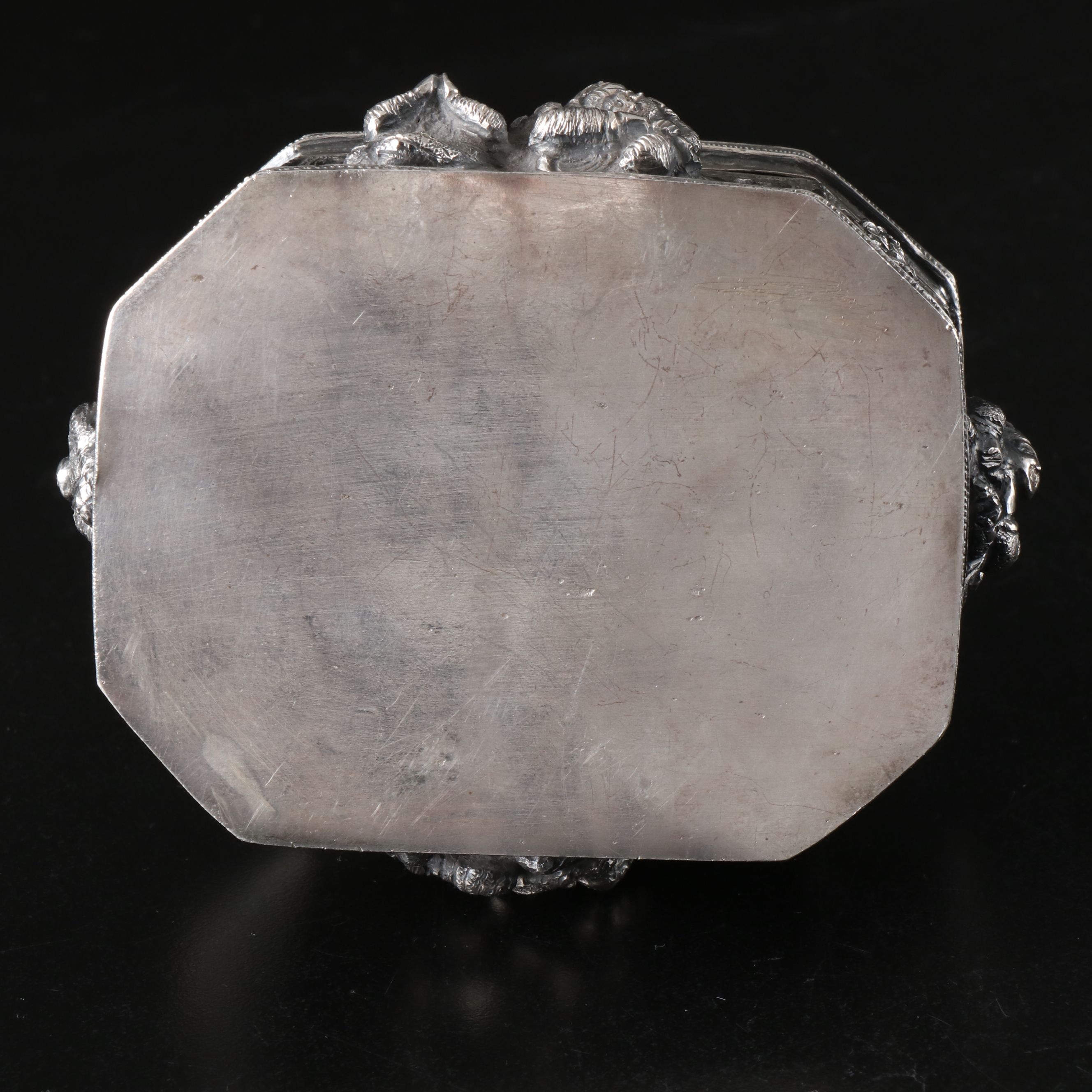 Burmese Sterling Repoussé Figural Betel Lime Box, Late 19th/Early 20th C.