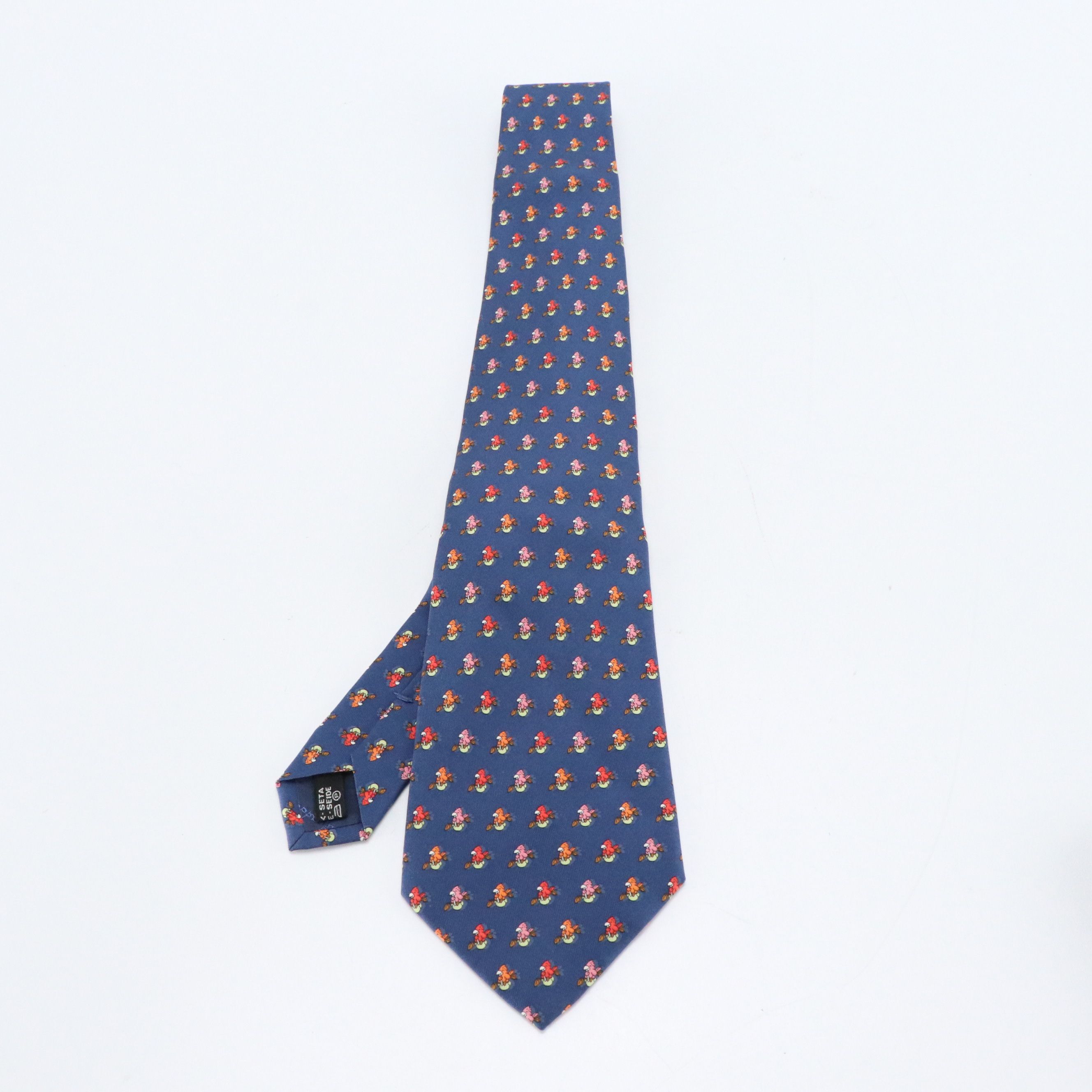 Salvatore Ferragamo Bird Motif Silk Twill Necktie