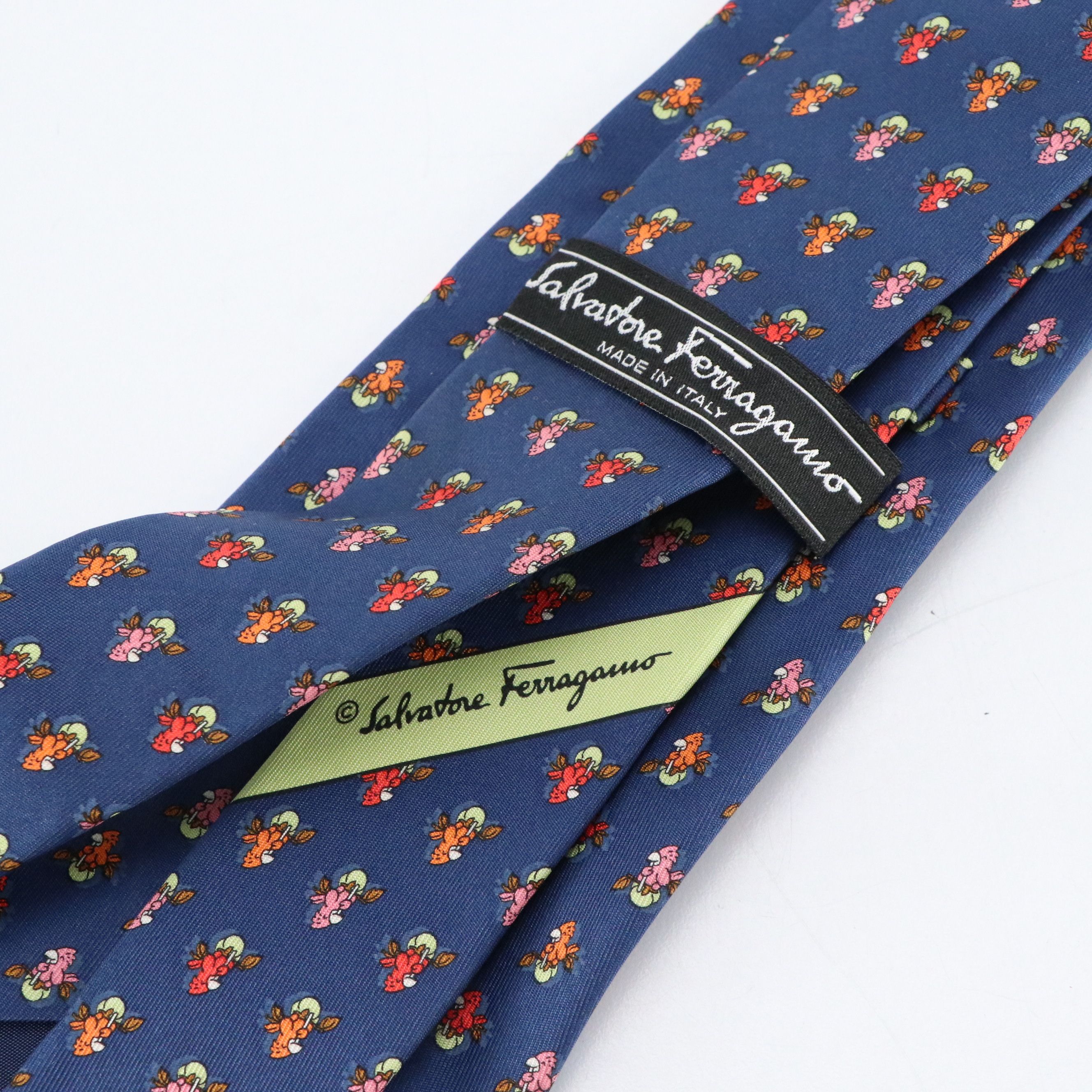 Salvatore Ferragamo Bird Motif Silk Twill Necktie