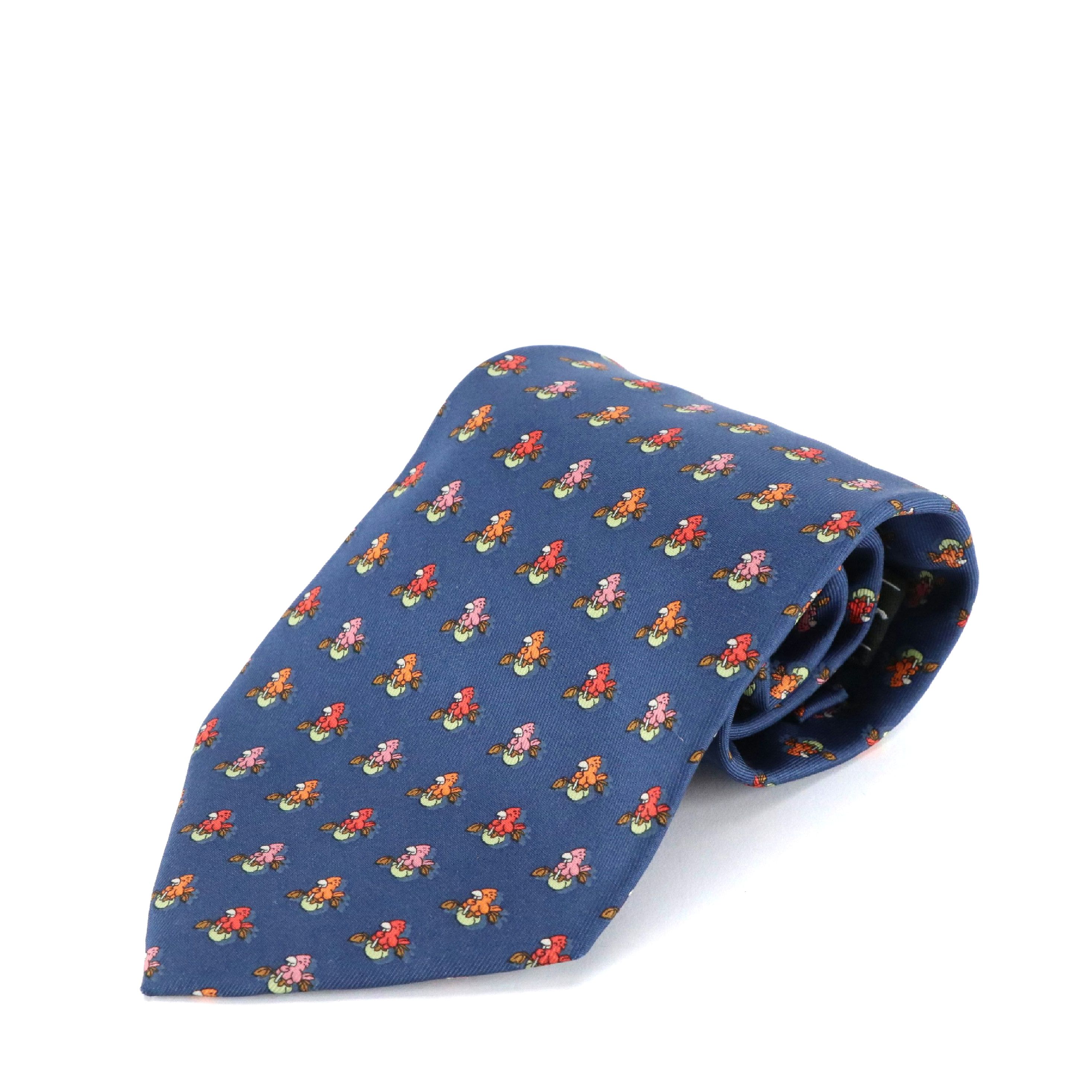 Salvatore Ferragamo Bird Motif Silk Twill Necktie