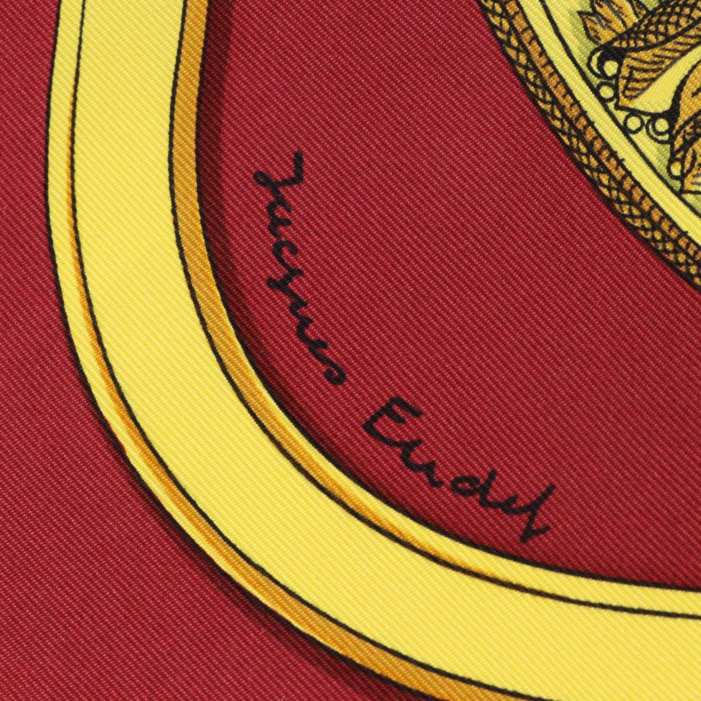 Hermès "Grand Apparat" Scarf 90 in Silk Twill with Sleeve