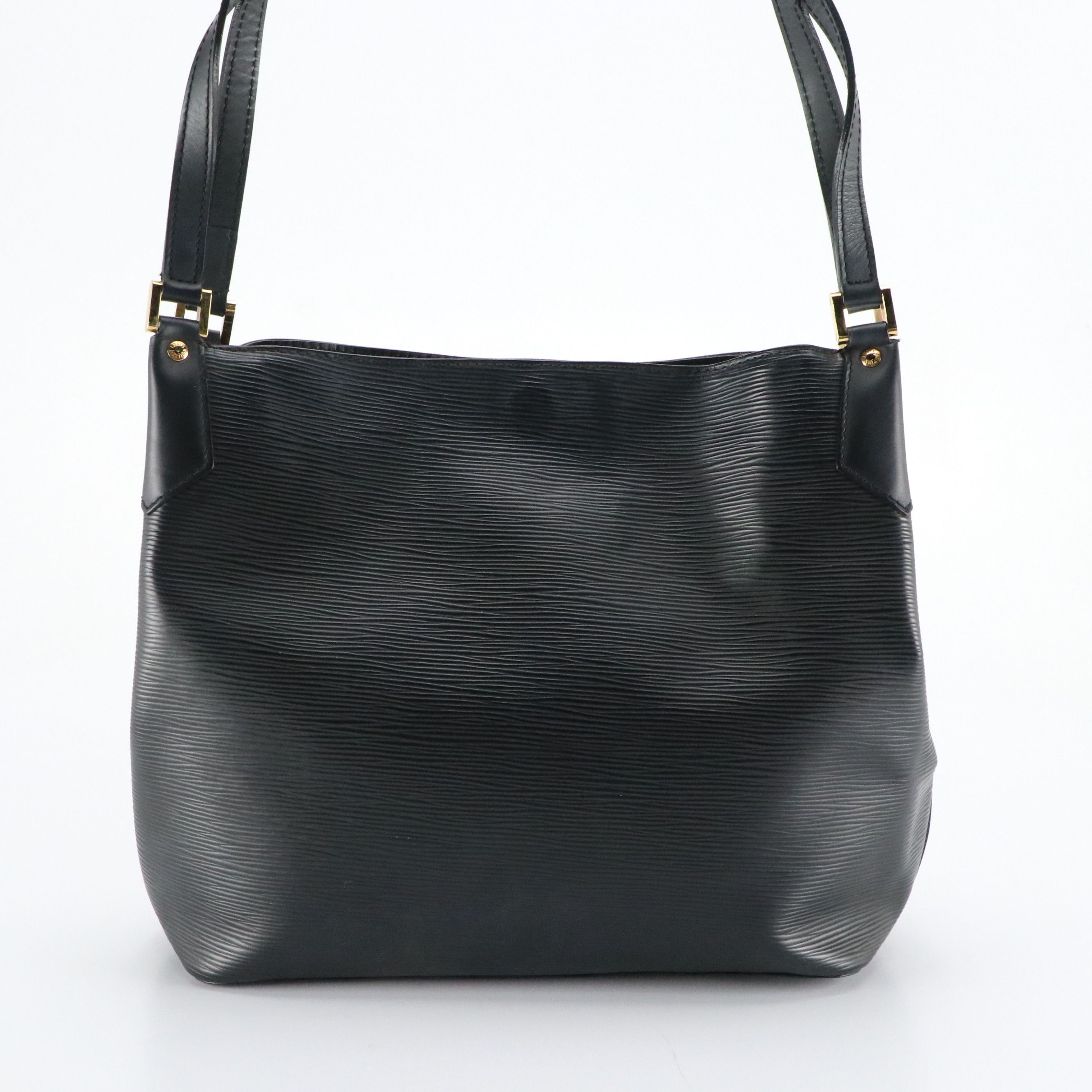 Louis Vuitton Mandara MM Bucket Tote Bag in Black Epi and Smooth Leather