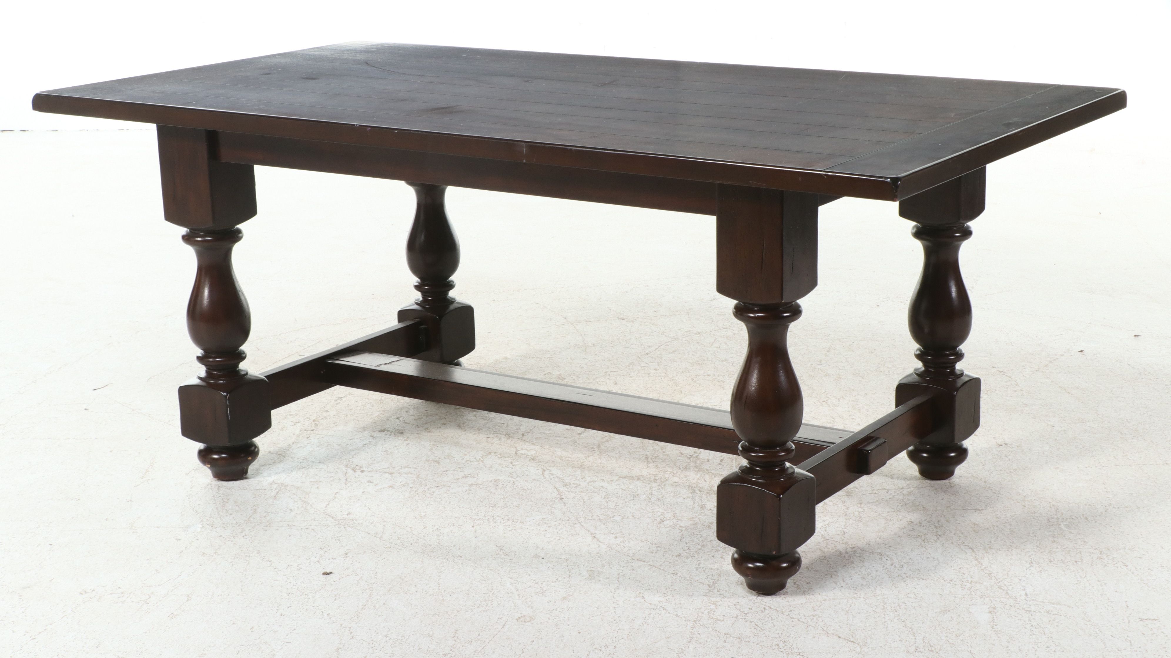 Flemish Baroque Style Contemporary Trestle-Base Dining Table