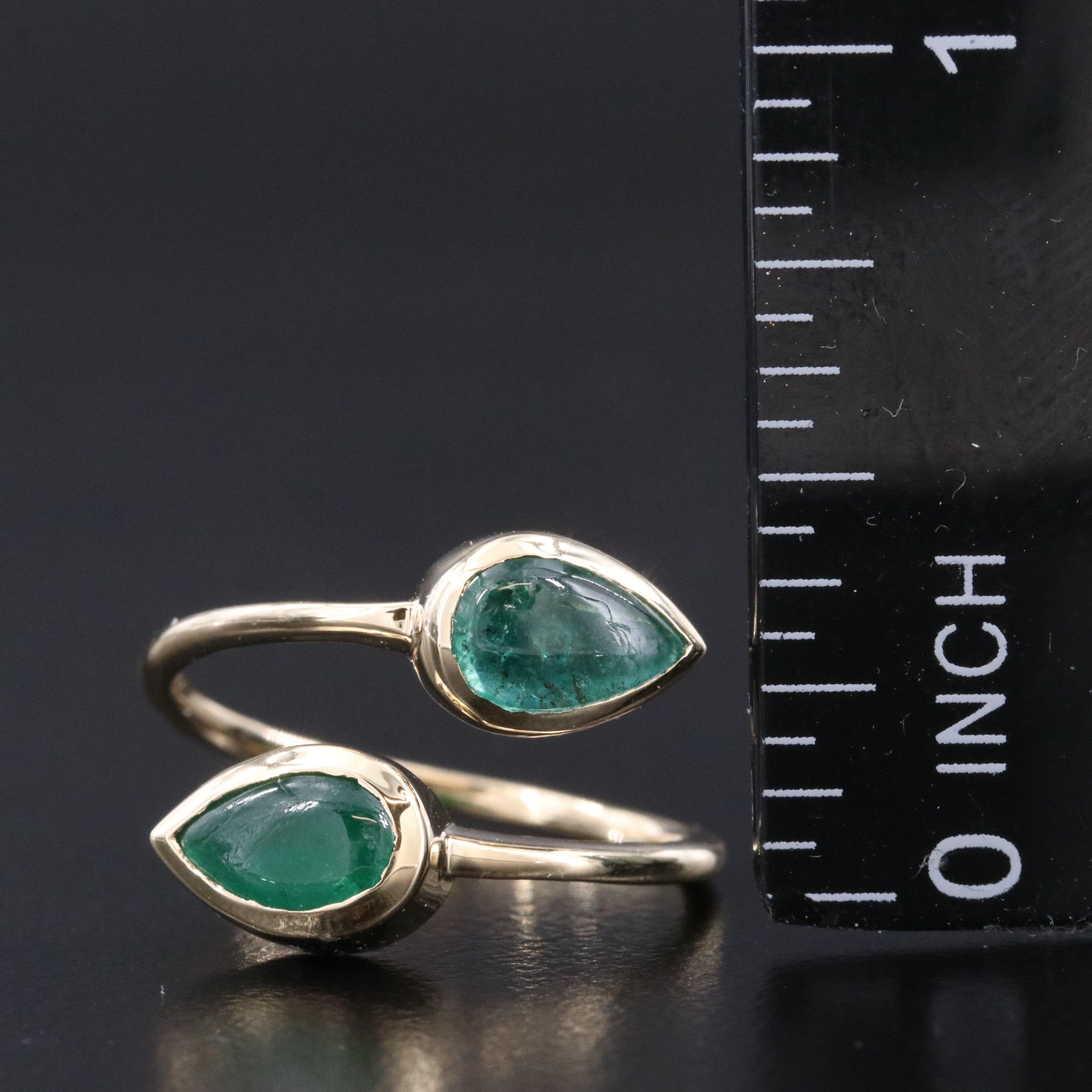 14K 2.00 CTW Emerald Bypass Ring