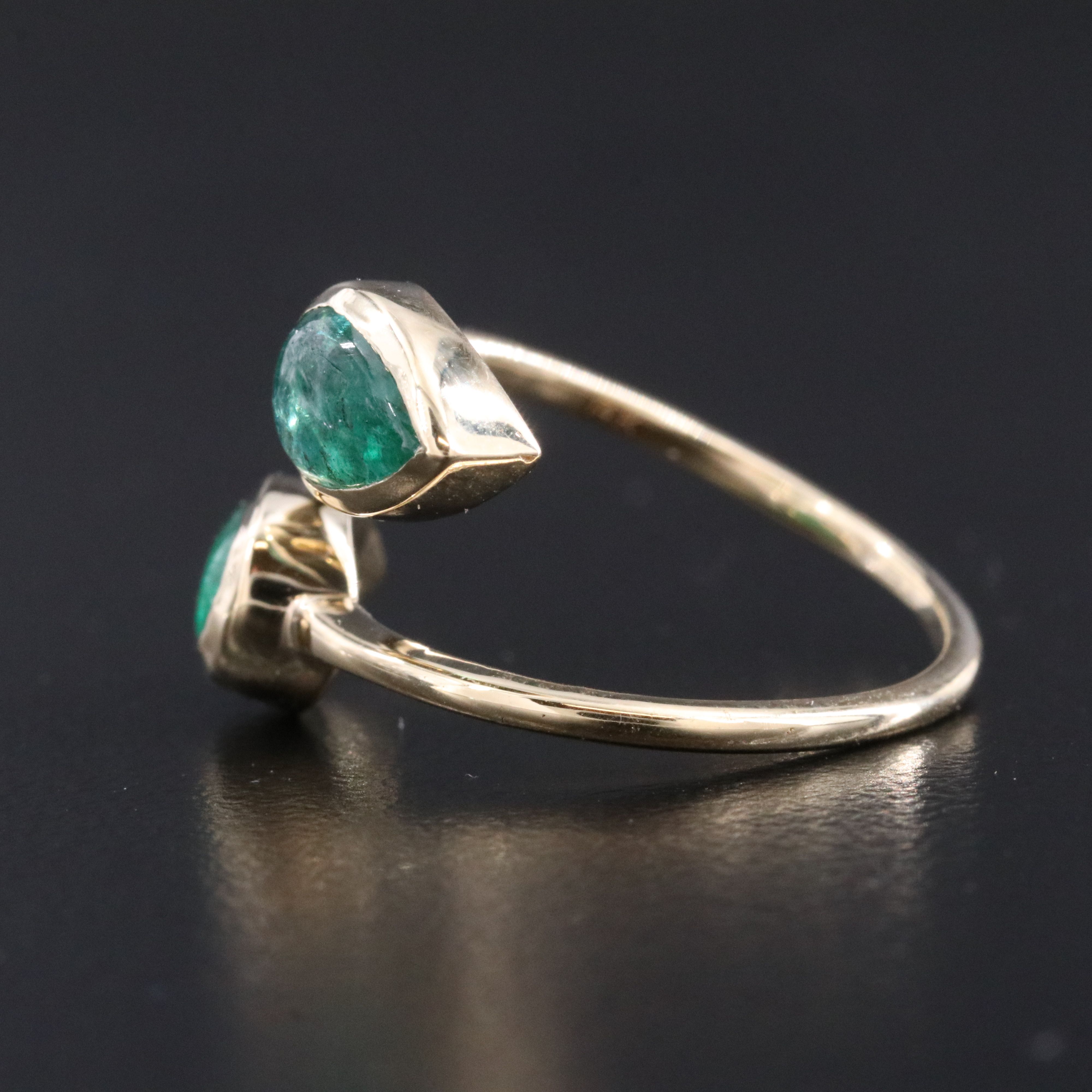 14K 2.00 CTW Emerald Bypass Ring