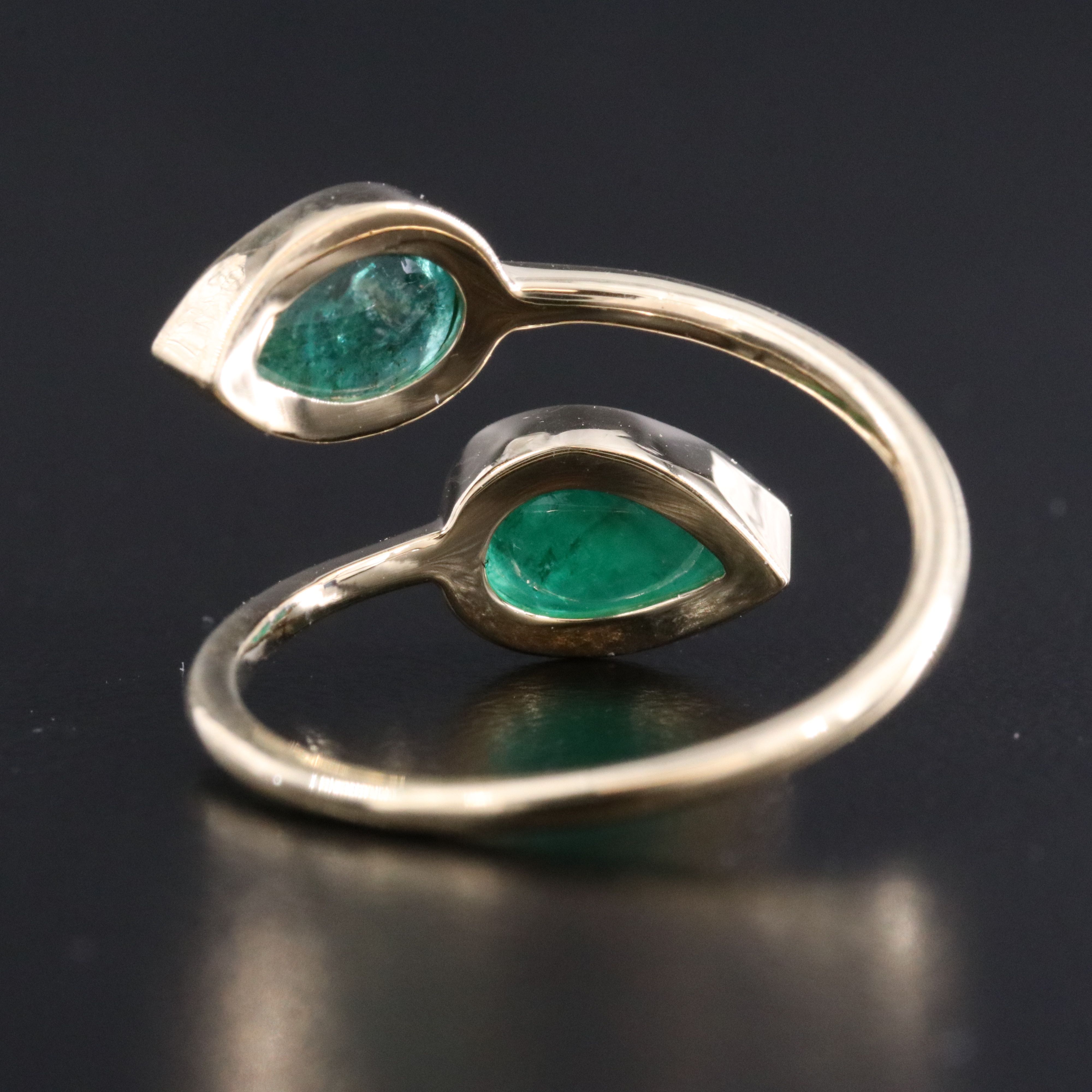 14K 2.00 CTW Emerald Bypass Ring