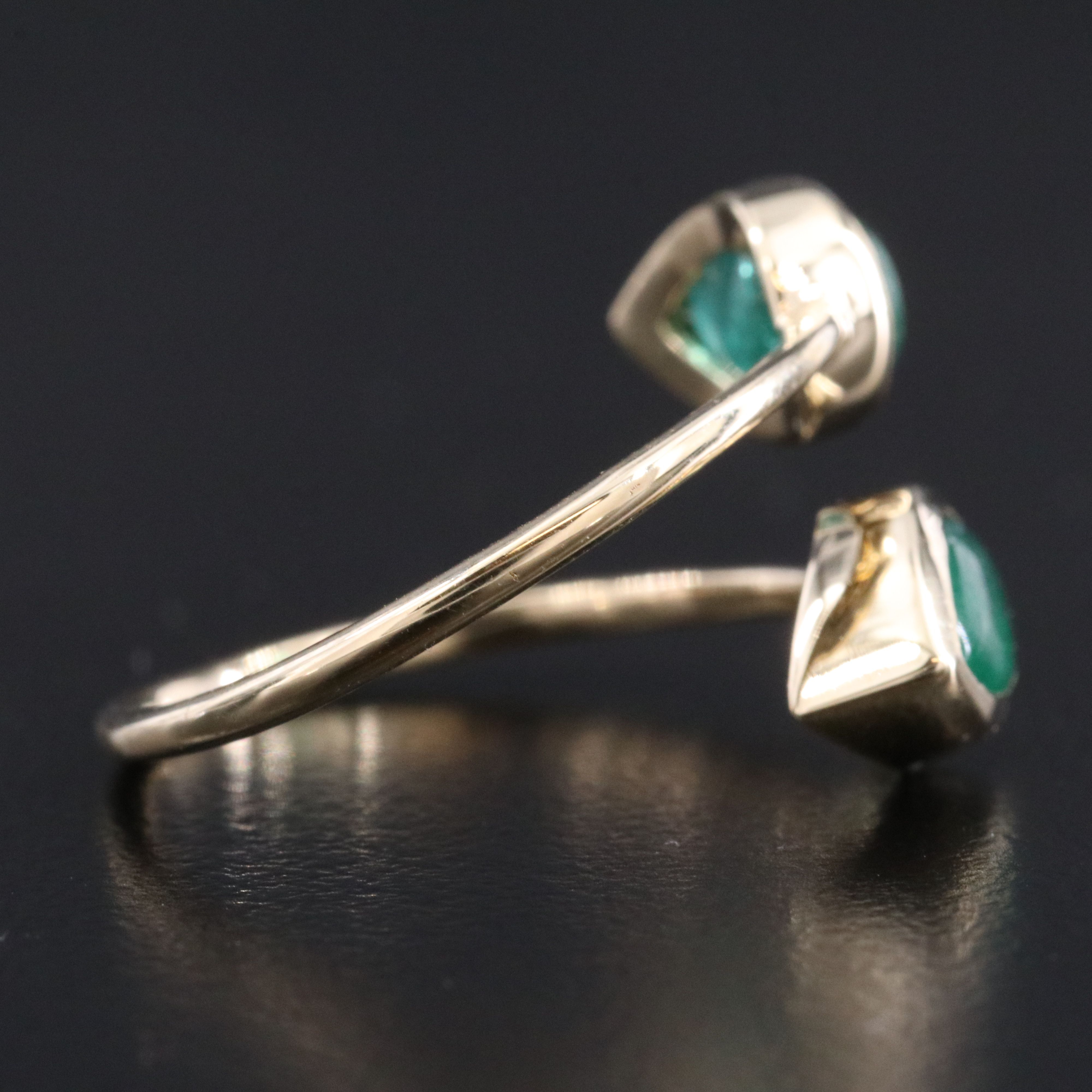 14K 2.00 CTW Emerald Bypass Ring