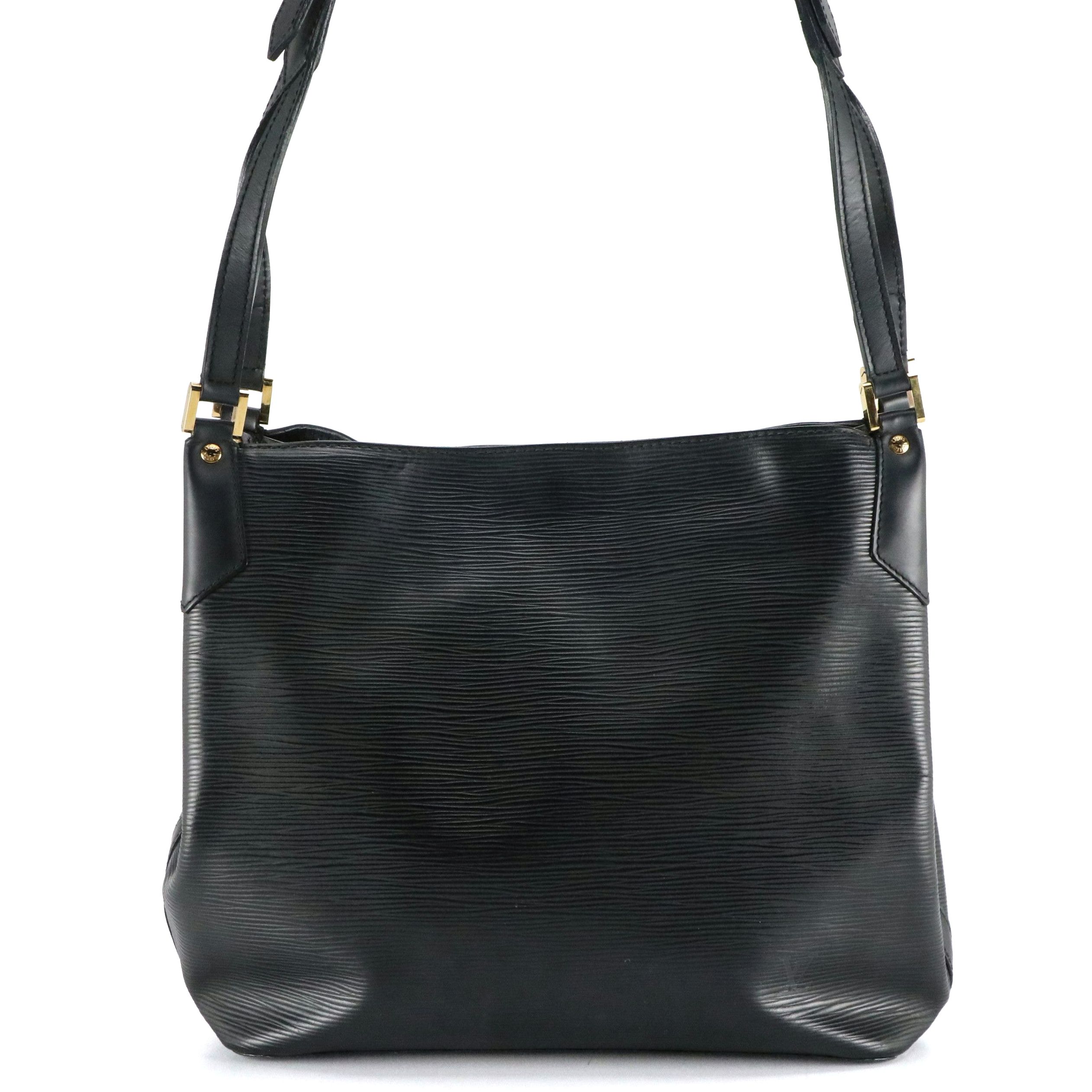 Louis Vuitton Mandara MM Bucket Tote Bag in Black Epi and Smooth Leather