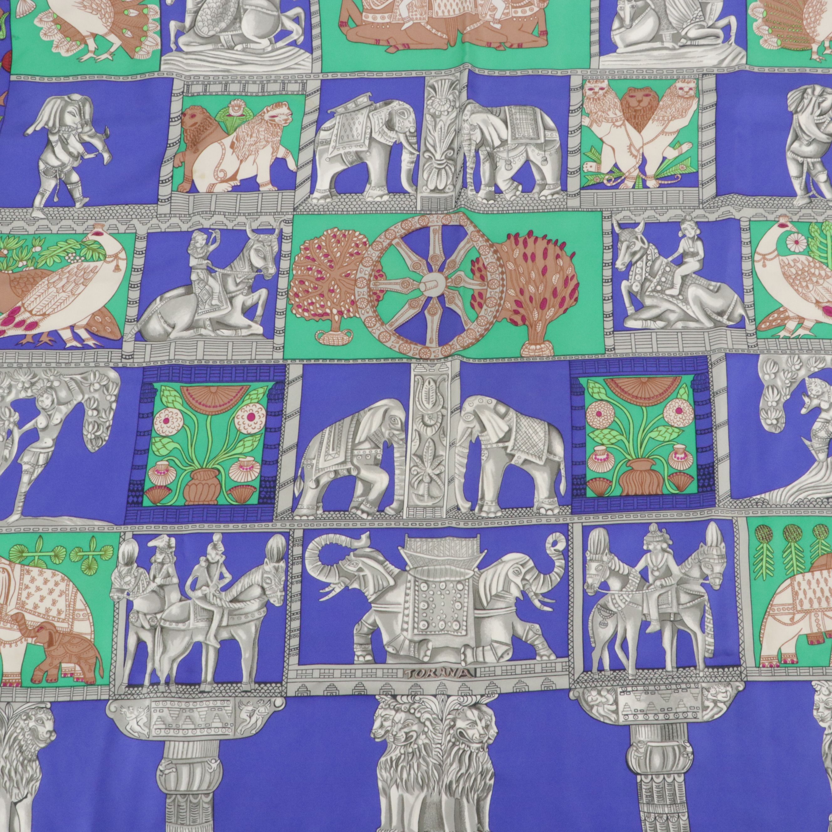 Hermès "Torana" Scarf 90 in Silk Twill