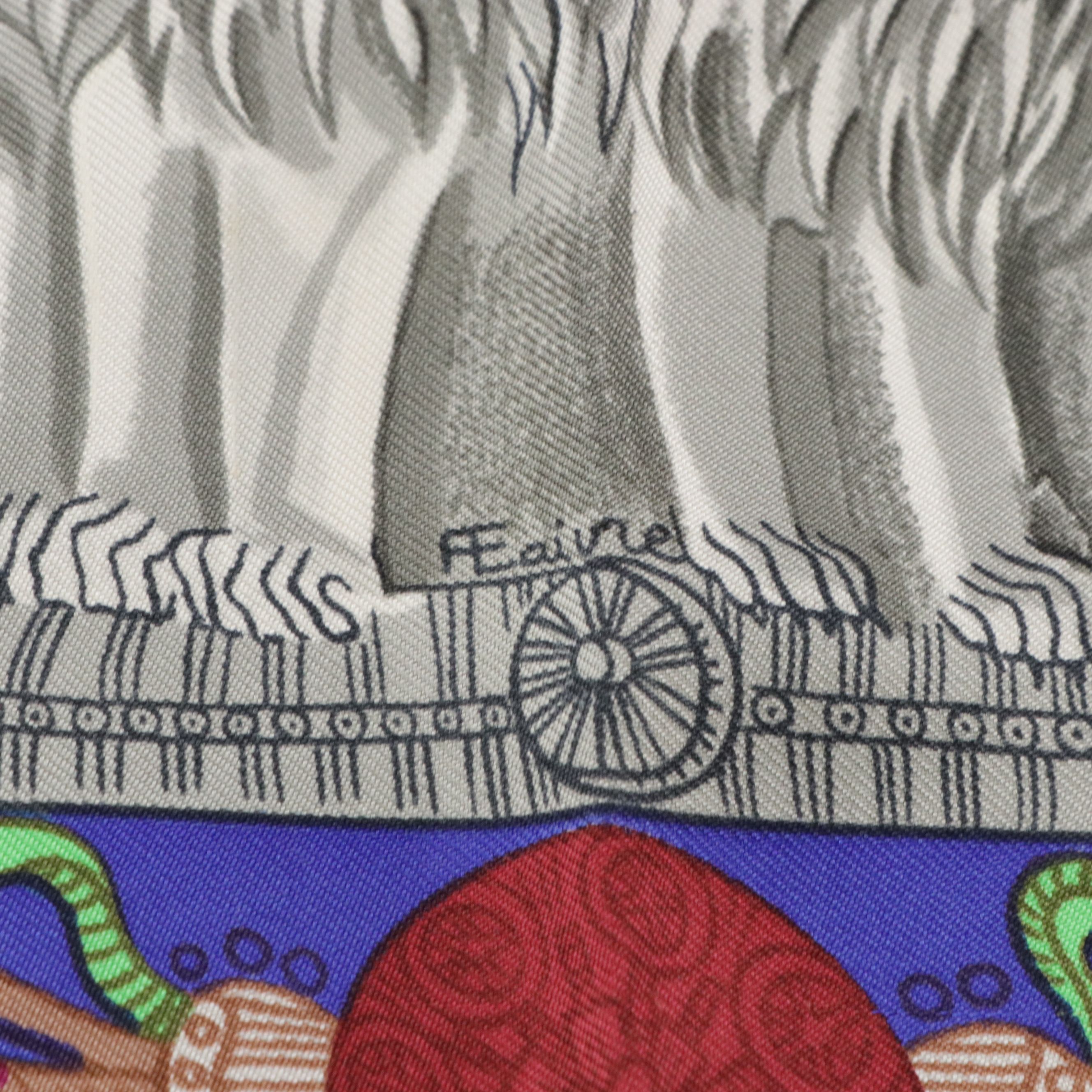 Hermès "Torana" Scarf 90 in Silk Twill