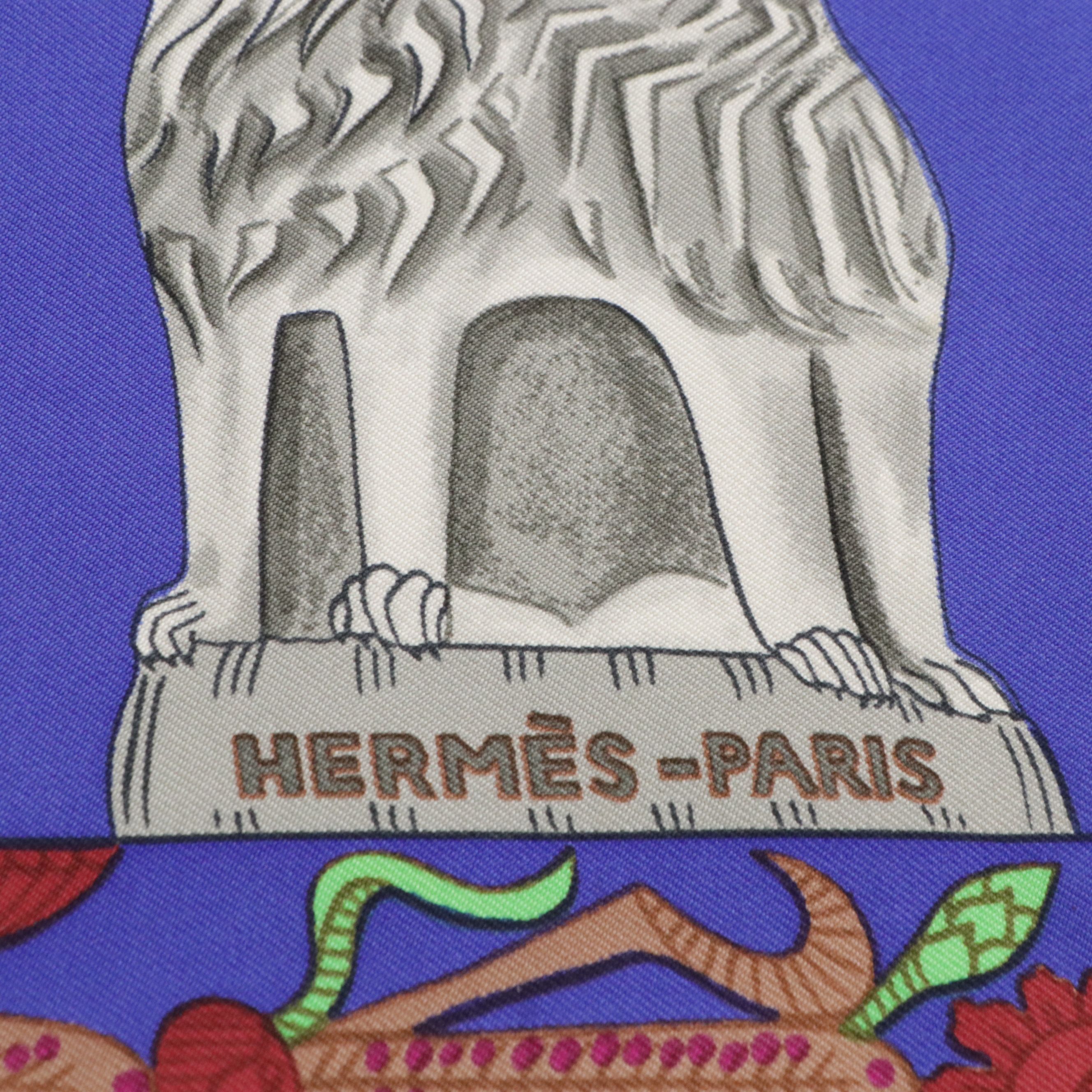 Hermès "Torana" Scarf 90 in Silk Twill