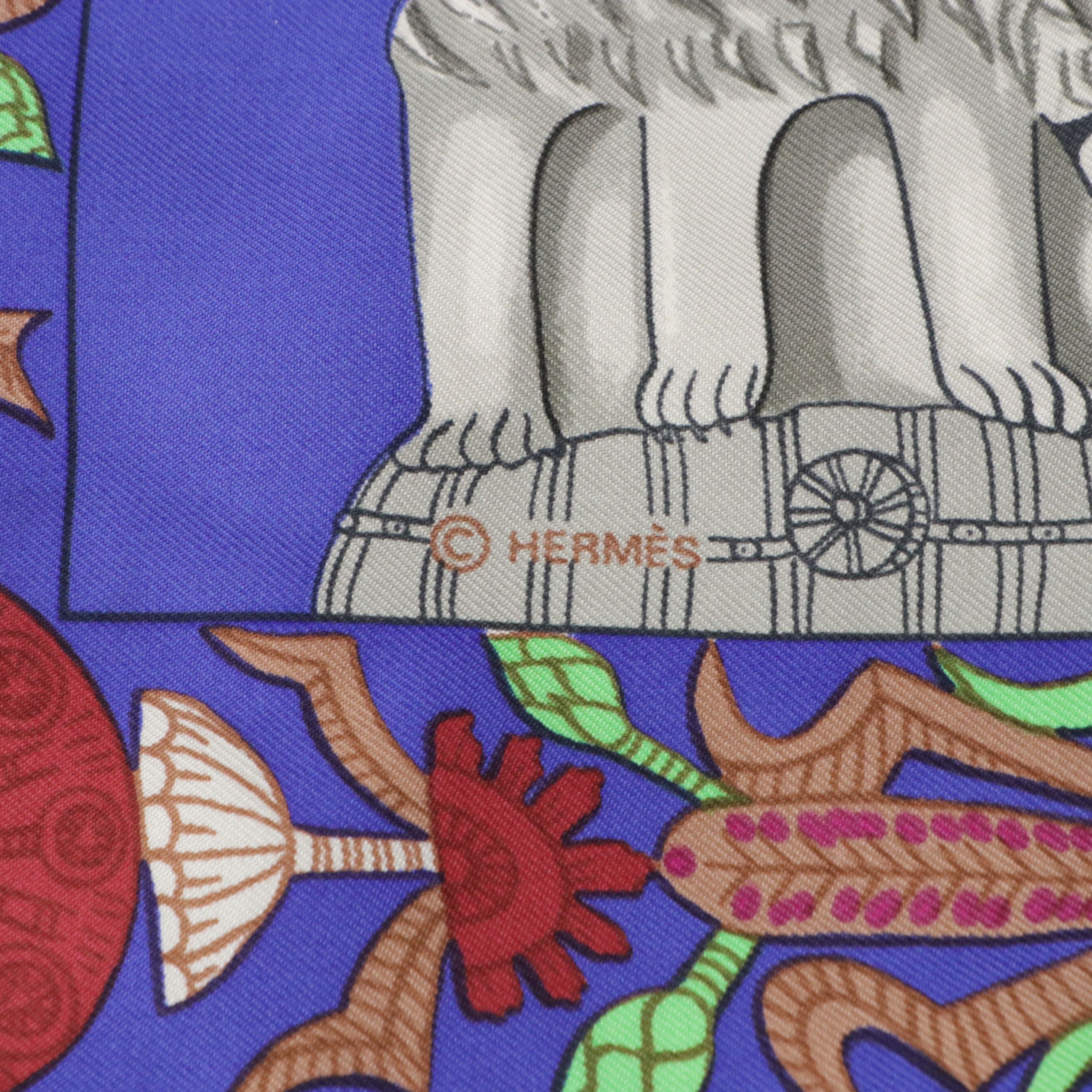 Hermès "Torana" Scarf 90 in Silk Twill