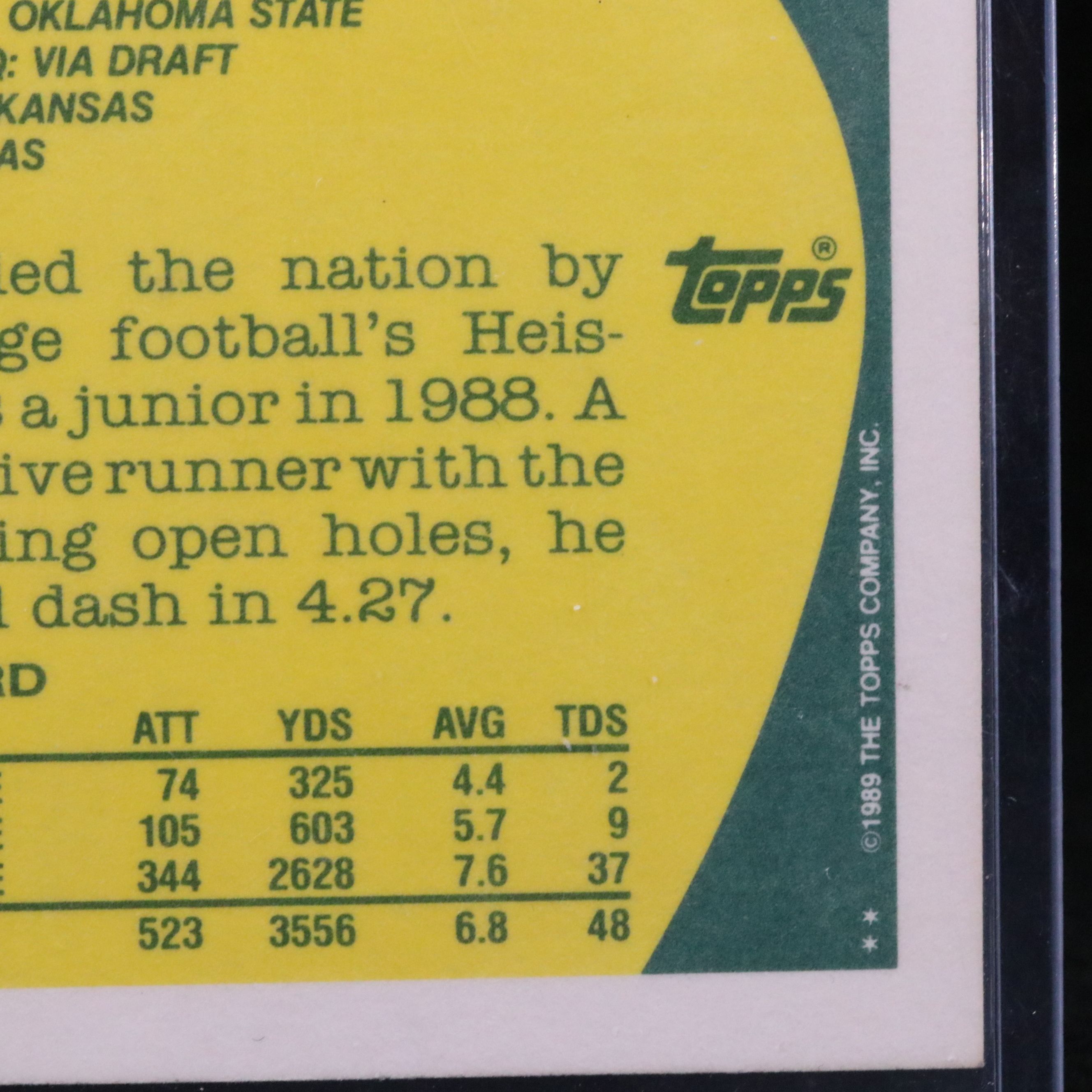 1989 Topps Traded Barry Sanders Detroit Lions Rookie Football Card