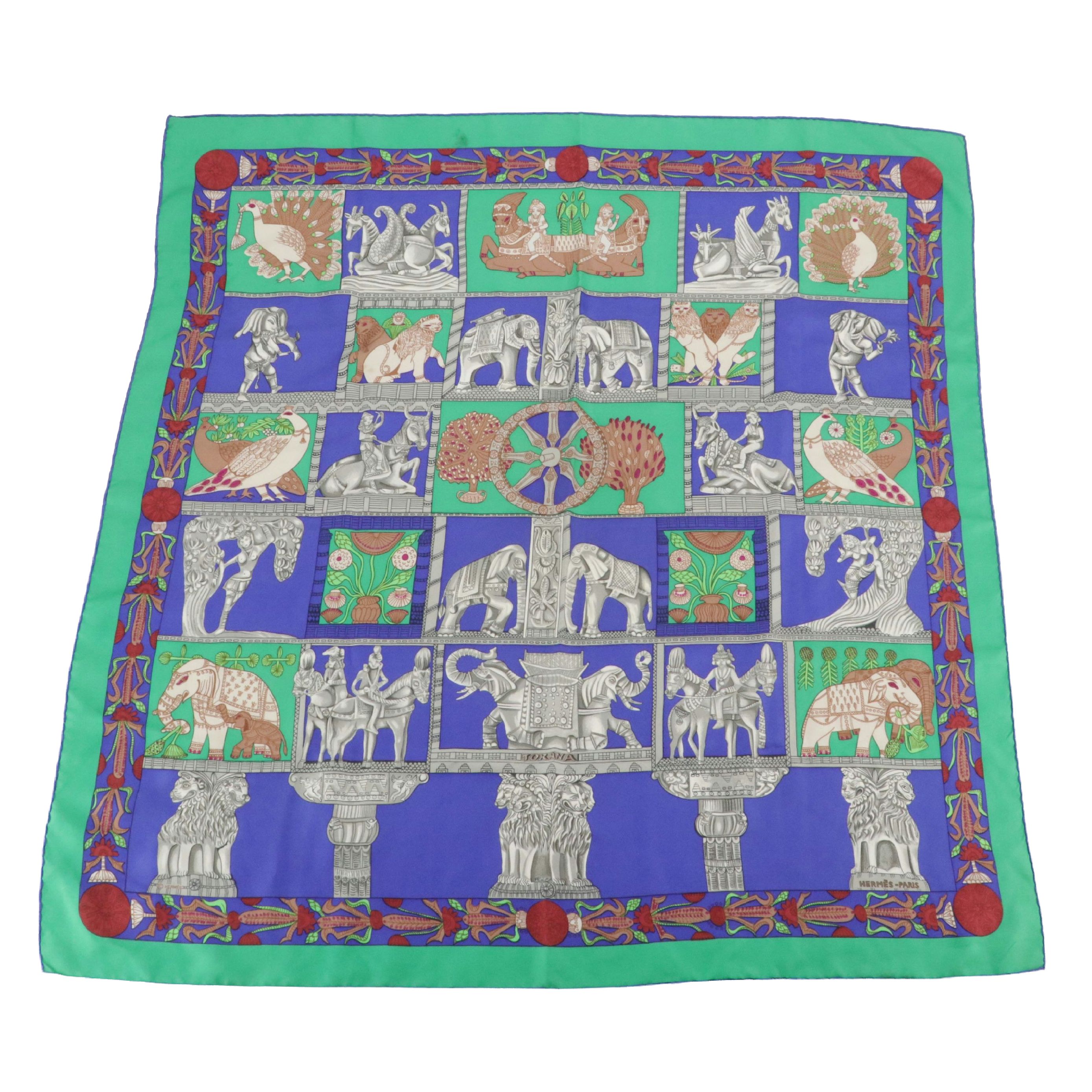 Hermès "Torana" Scarf 90 in Silk Twill