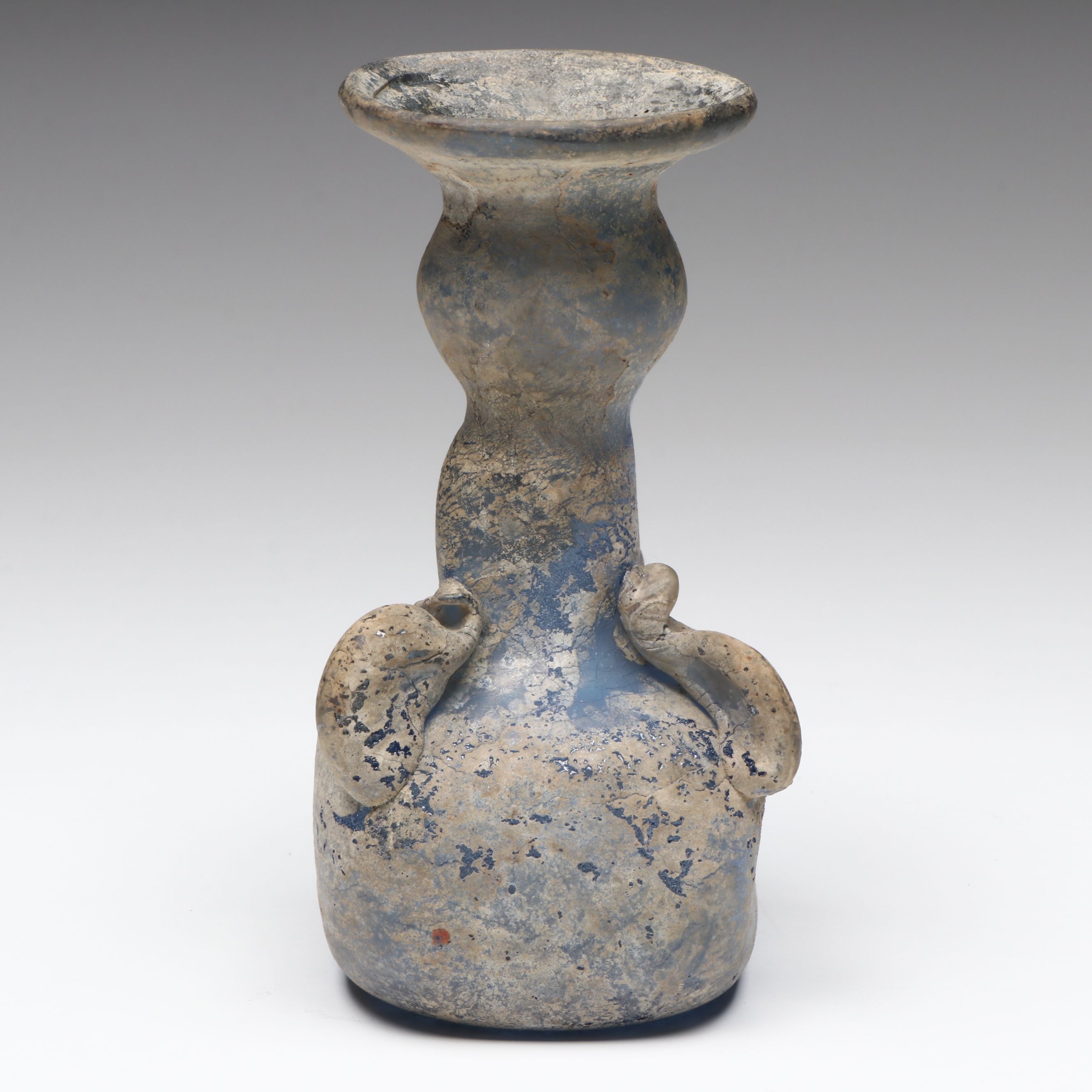 Ancient Roman Blue Glass Unguentarium Bottle