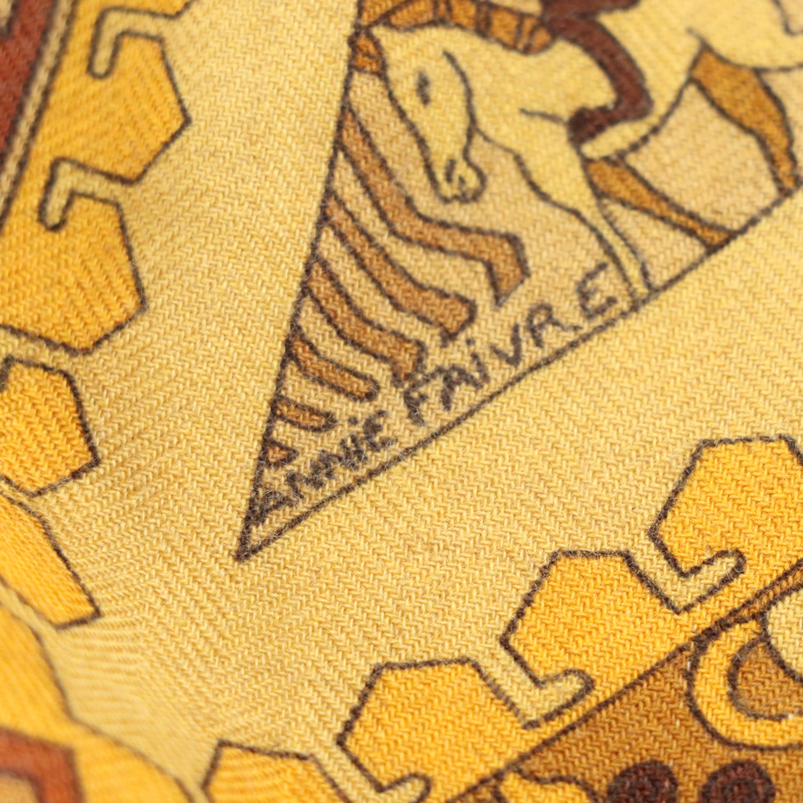 Hermès "Sur Un Tapis Volant" Scarf 140 in Cashmere/Silk Blend with Box