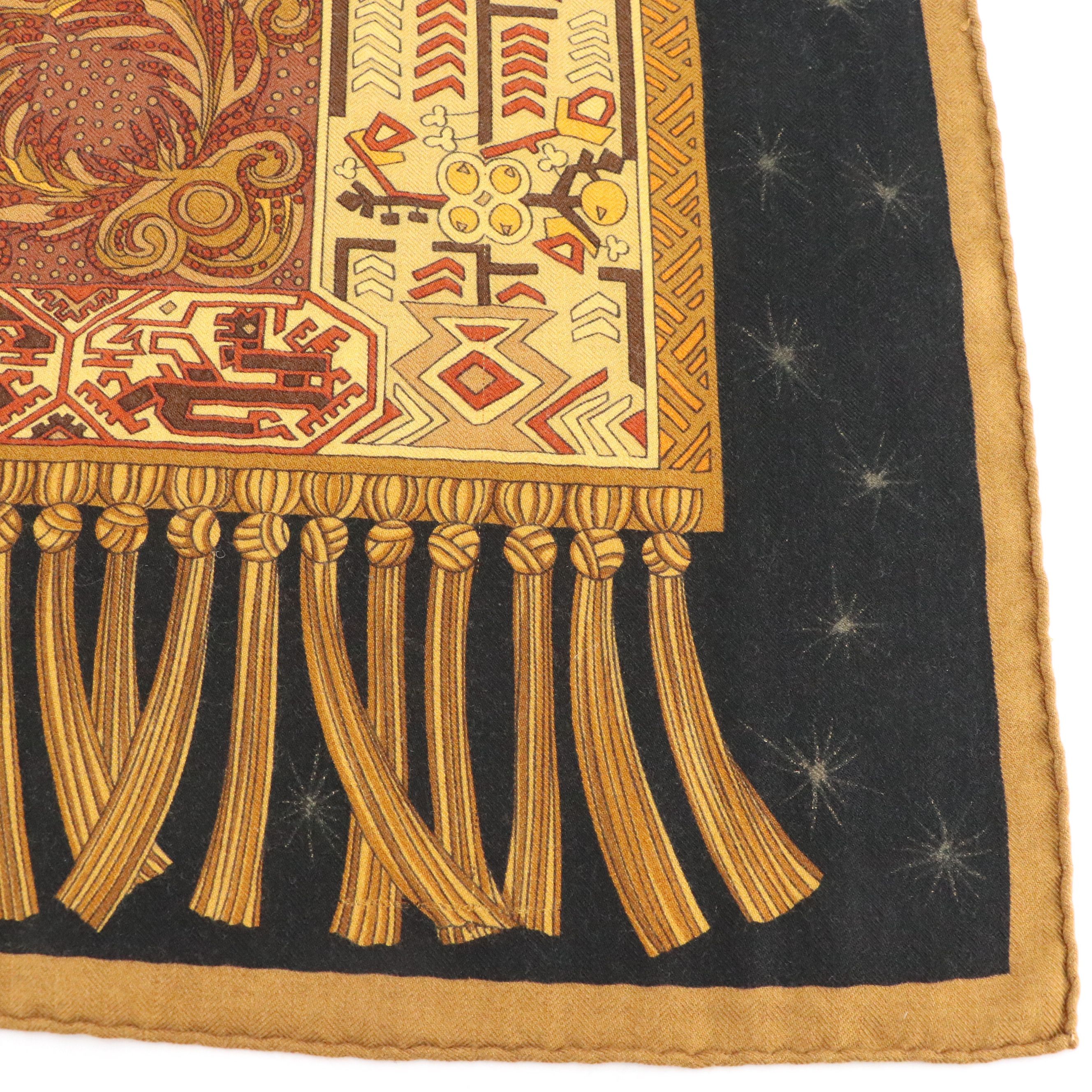 Hermès "Sur Un Tapis Volant" Scarf 140 in Cashmere/Silk Blend with Box