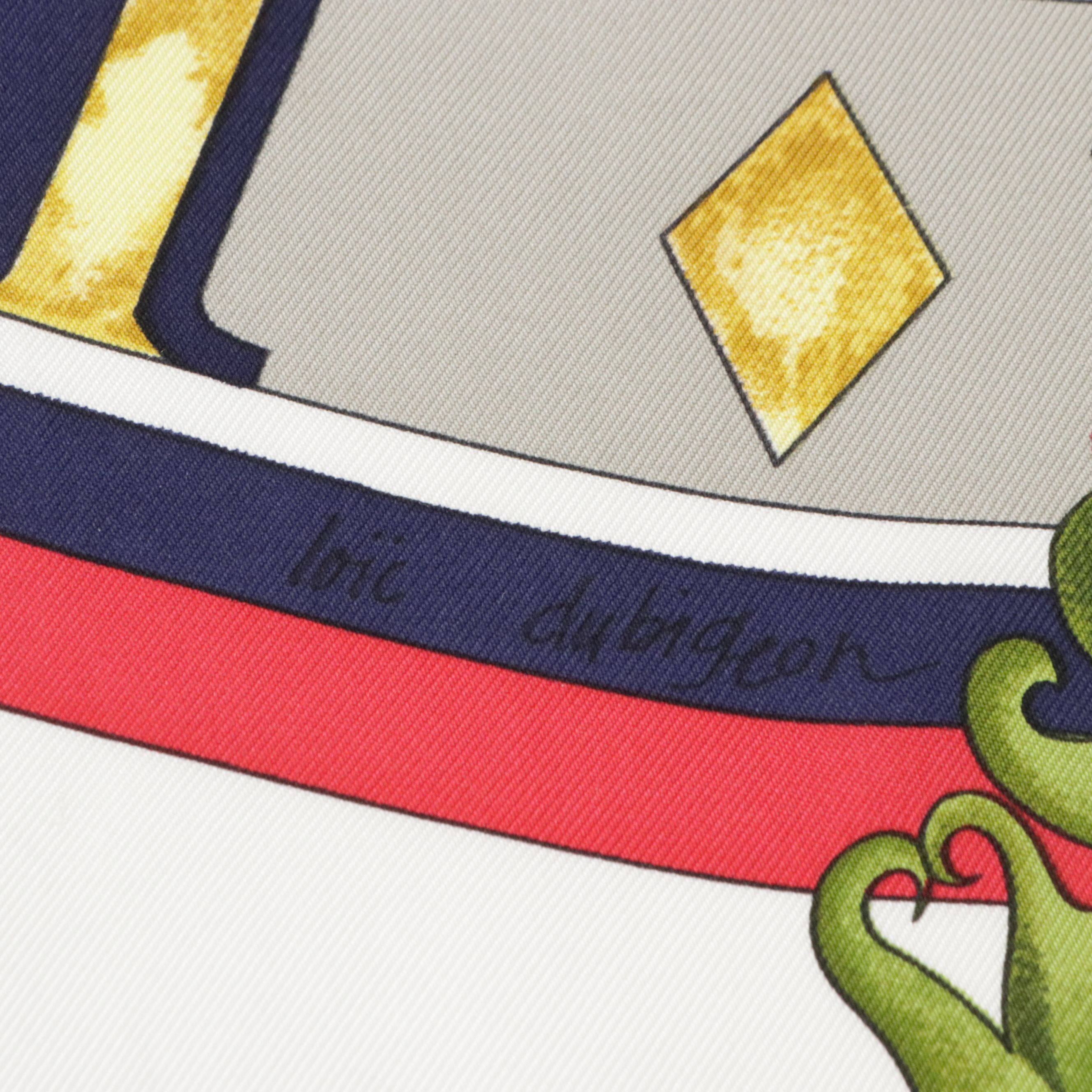 Hermès "La Ronde des Heures" Scarf 90 in Silk Twill