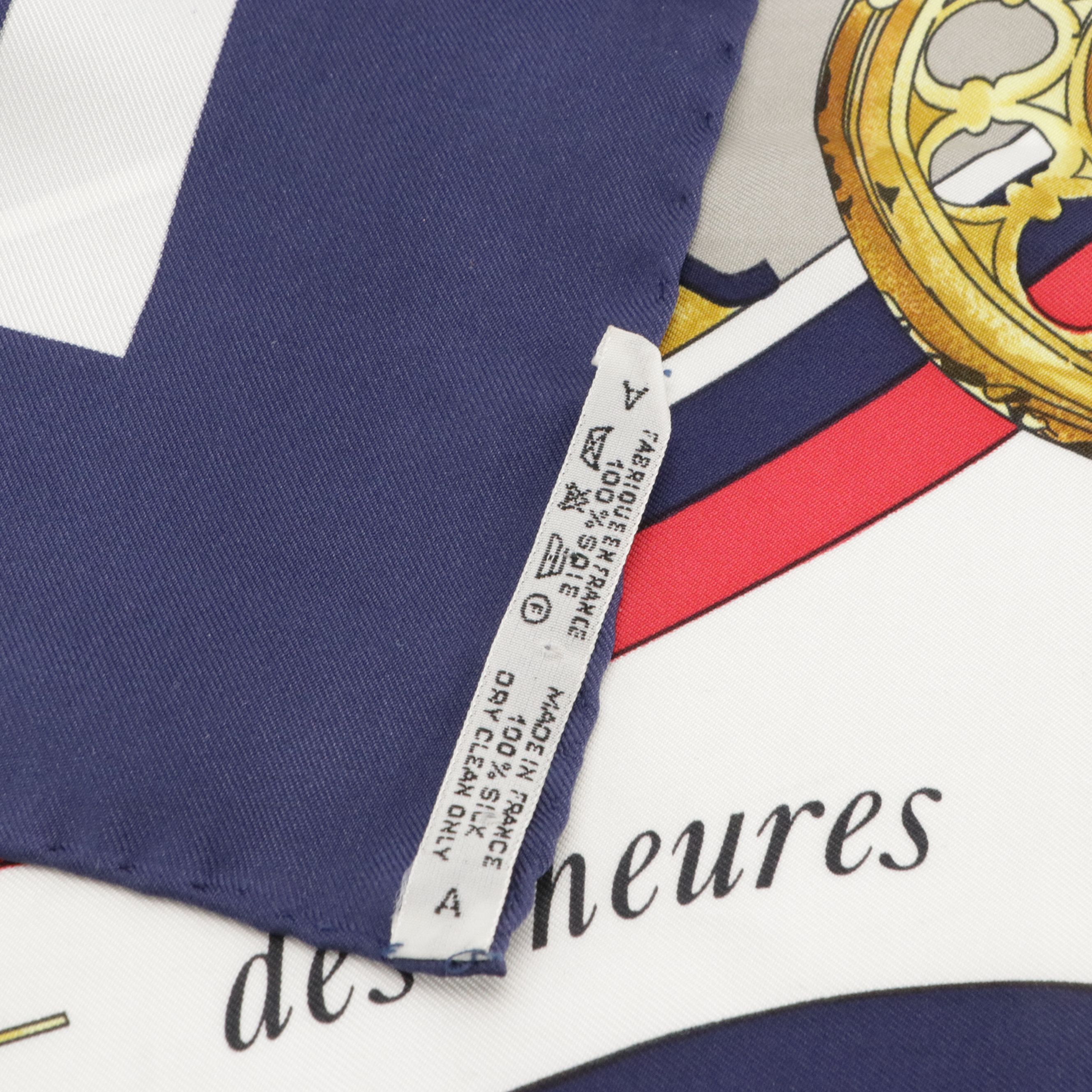 Hermès "La Ronde des Heures" Scarf 90 in Silk Twill