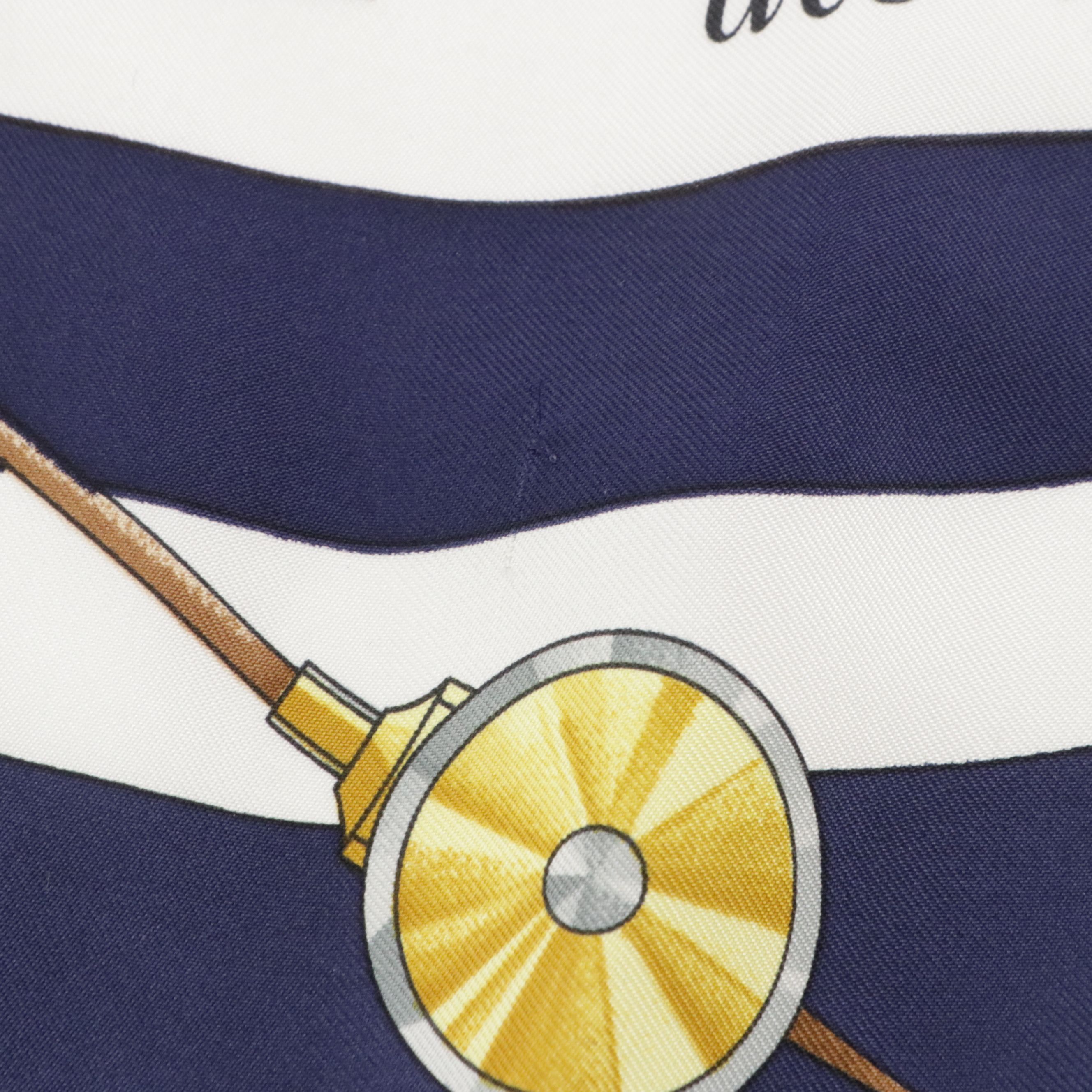 Hermès "La Ronde des Heures" Scarf 90 in Silk Twill