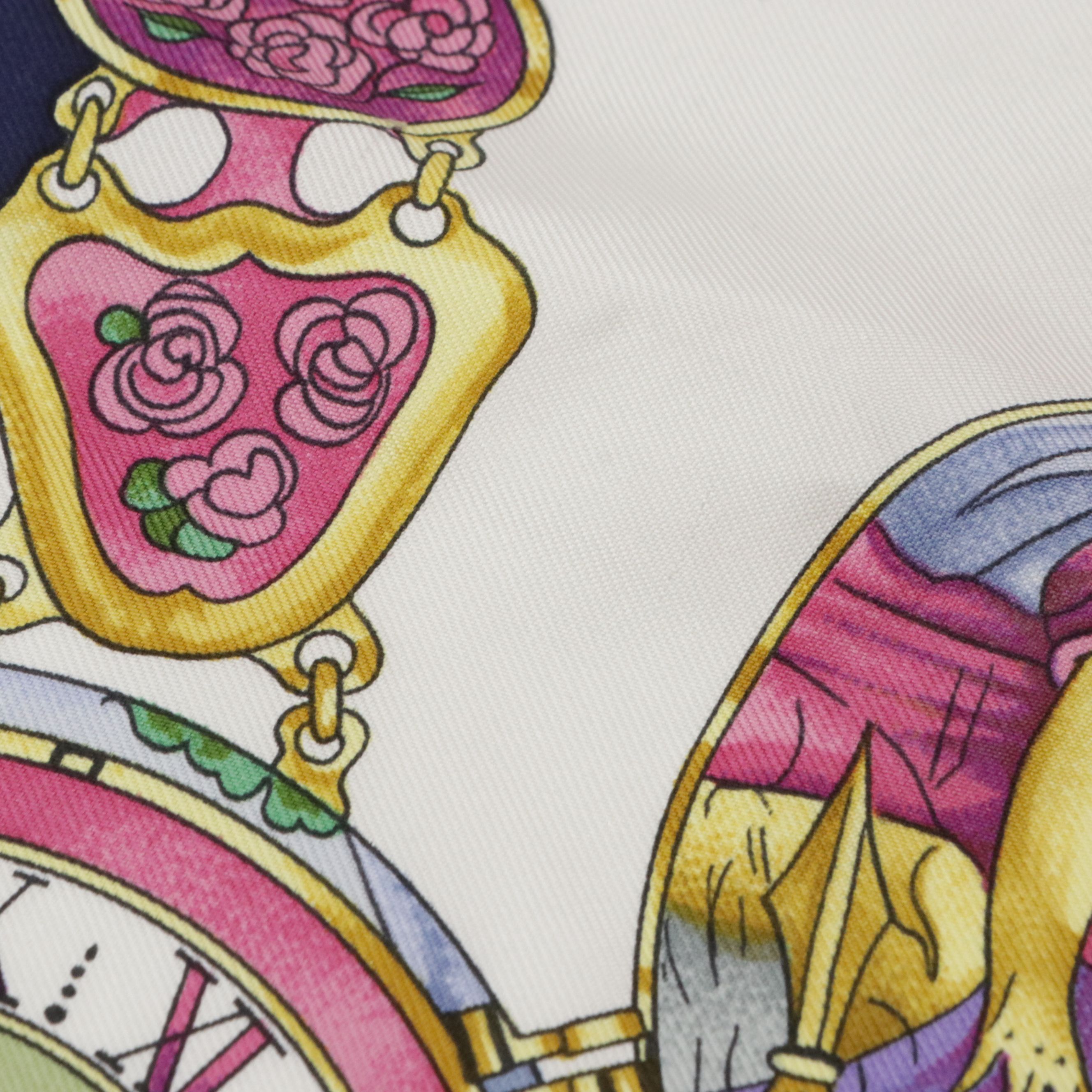 Hermès "La Ronde des Heures" Scarf 90 in Silk Twill