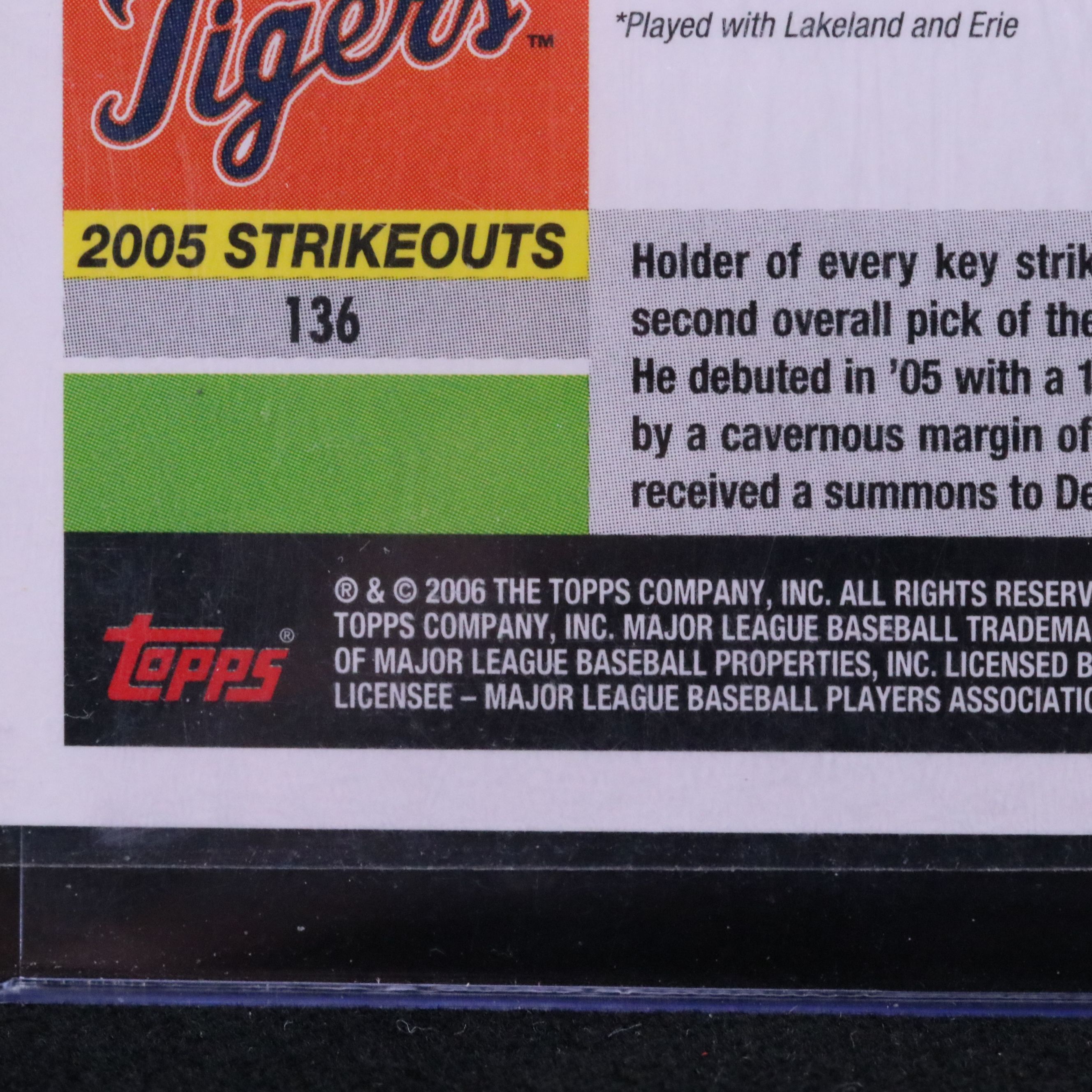 2006 Topps Justin Verlander Detroit Tigers Rookie Baseball Card